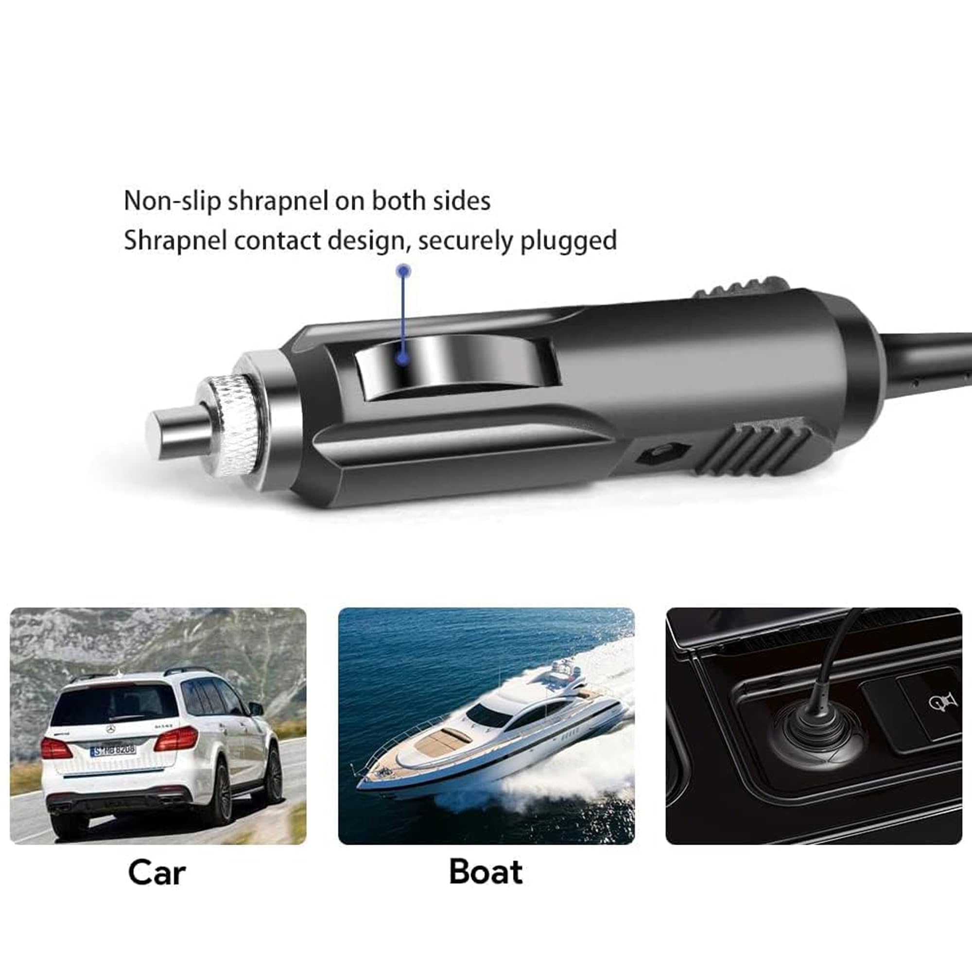 Guy-Tech 12V DC Power Adapter for Radio Shack PRO-106 PRO-164 Digital Trunking Scanner - Car Boat RV Charging Cable with Cigarette Lighter Plug - Perfect for On-the-Go Scanning & Emergency Communications