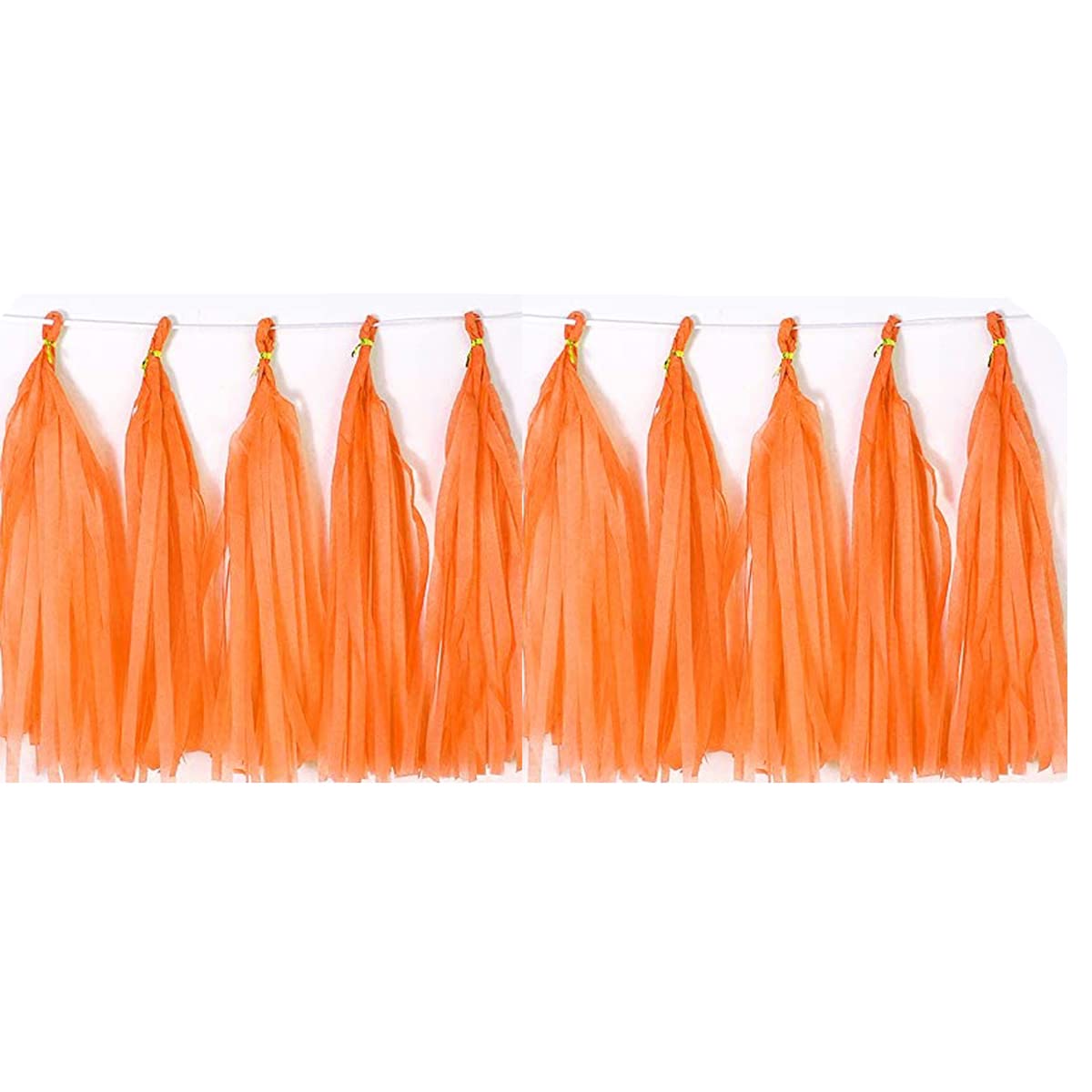 30pcs Light Orange Paper Tassels Garland - DIY Party Decorations for Baby Shower, Nursery, Wedding & Festival - Hanging Tissue Paper Tassel Banner for Wall, Ceiling & Party Backdrop Decor