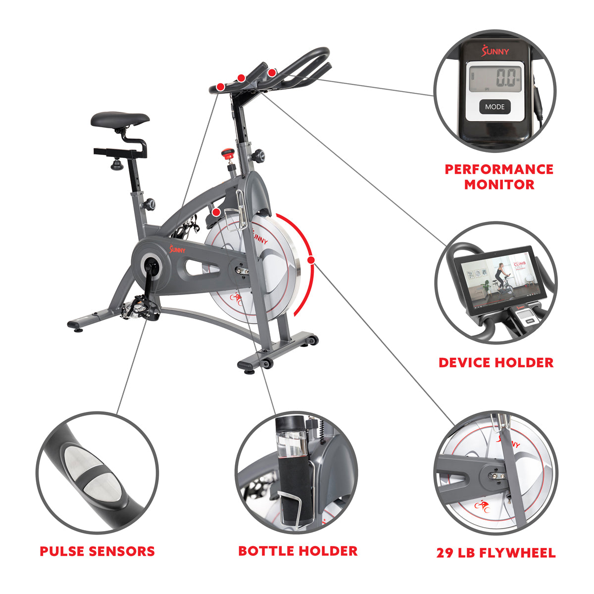 Premium Endurance Belt Drive Magnetic Indoor Exercise Bike - Quiet & Smooth Home Workout for Cardio, Weight Loss & Fitness Training