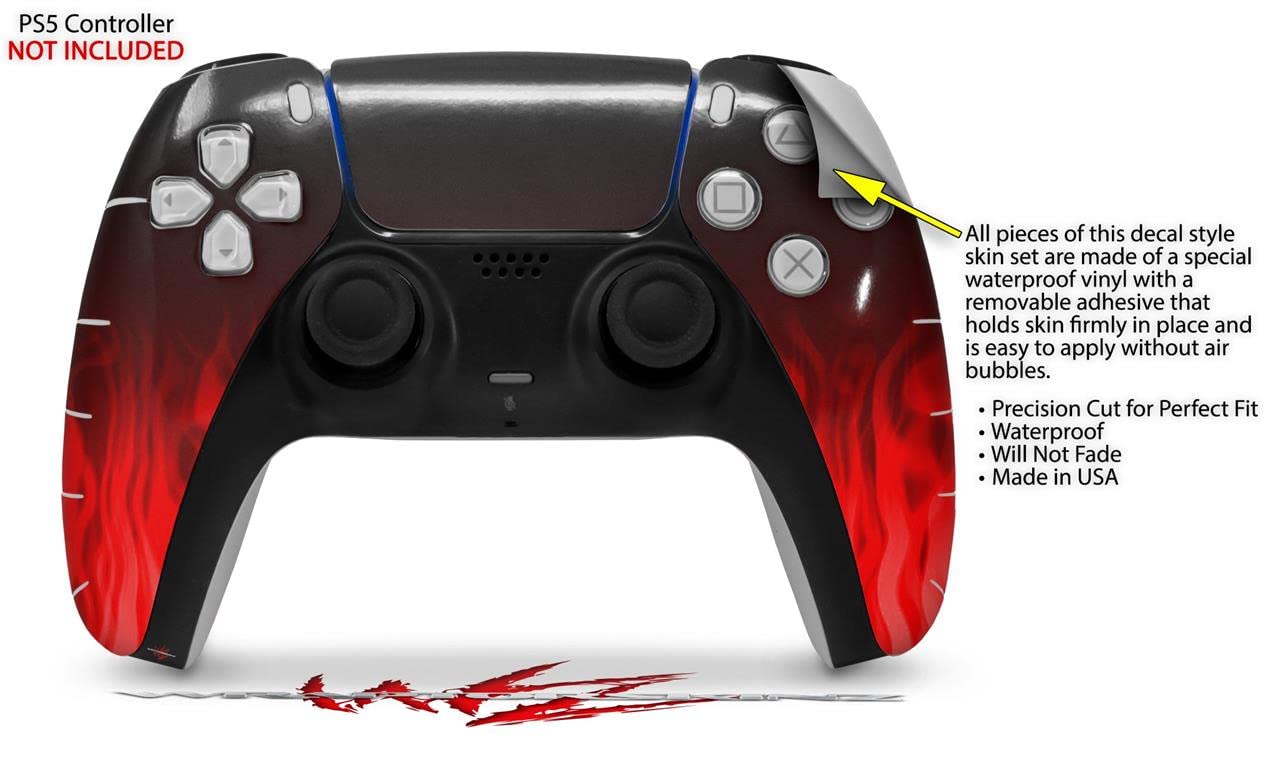 PS5 DualSense Controller Skin Wrap - Fire Red for Gaming & Protection