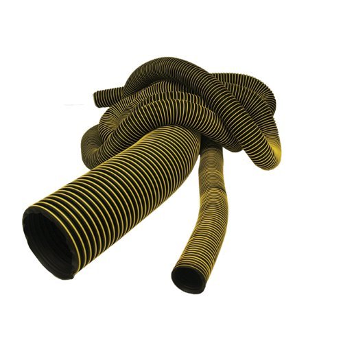 Rubber-Cal Thermoplastic Flex Medium-Duty Hose - 6 Inch ID x 25 Feet Length - Black (Fully Stretched) - Ideal for Industrial, Automotive, and Plumbing Applications