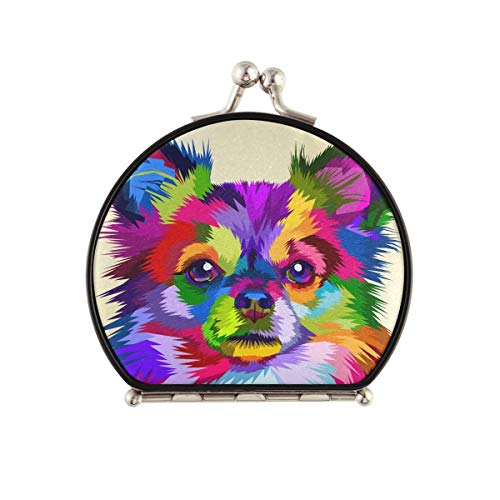 Portable Travel Makeup Mirror with 2x & 1x Magnification - Cute Chihuahua Design Double-Sided Compact Mirror for Women | Perfect for Travel, Purse & Pocket | Great Gift for Makeup Lovers & Dog Owners
