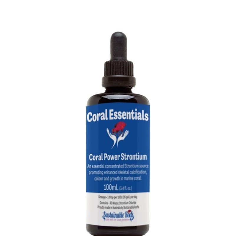 Premium Coral Power Strontium Supplement 100mL - Essential for Coral Growth & Coloration in Saltwater Aquariums - Ideal for Reef Tanks & Marine Ecosystems