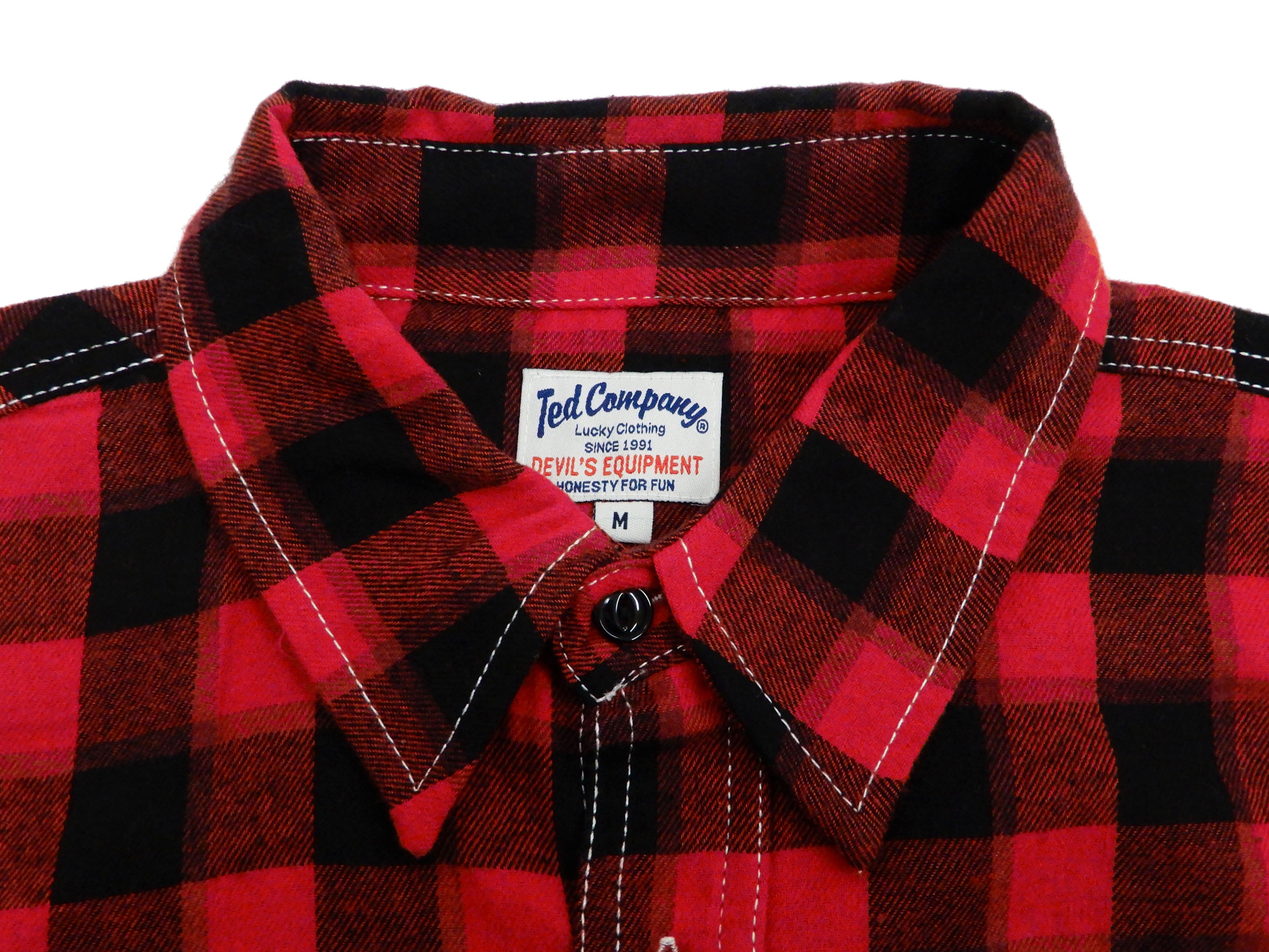 Tedman Custom Embroidered Plaid Flannel Shirt for Men - Long Sleeve Button Down Shirt in Red/Black Checkered Pattern - Perfect for Casual Wear, Outdoor Activities & Fall Fashion (TNS 700)