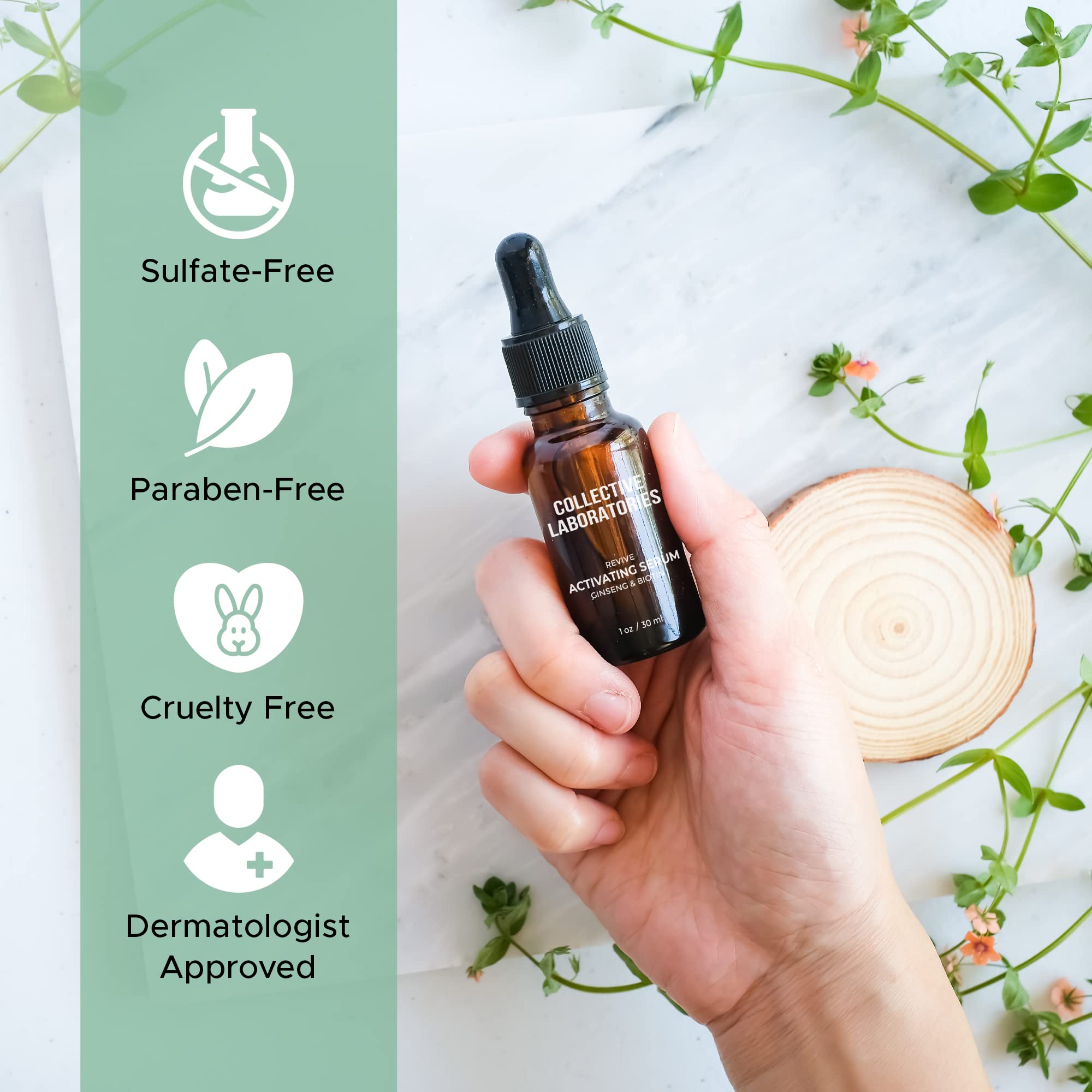 Collective Laboratories Hair Growth Serum - Scalp Treatment Oil for Thinning Hair & Hair Loss with Amino Acids, Minerals & Botanicals | Stimulates Hair Regrowth for Men & Women | Daily Use for Thicker, Fuller Hair