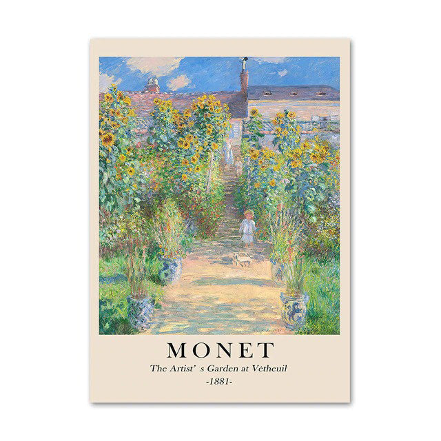Monet Scenery Art Canvas Posters - Impressionist Wall Decor for Living Room, Bedroom & Office - High Quality Printed Canvas Artwork