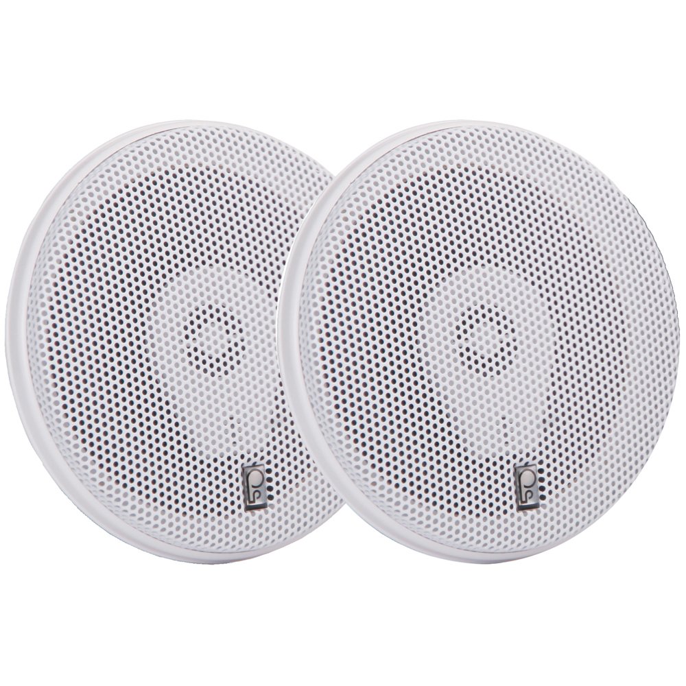 PolyPlanar MA8505W 5-Inch 3-Way Titanium Marine Speakers in White - Premium Waterproof Boat Audio for Yachts, Boats & Outdoor Adventures