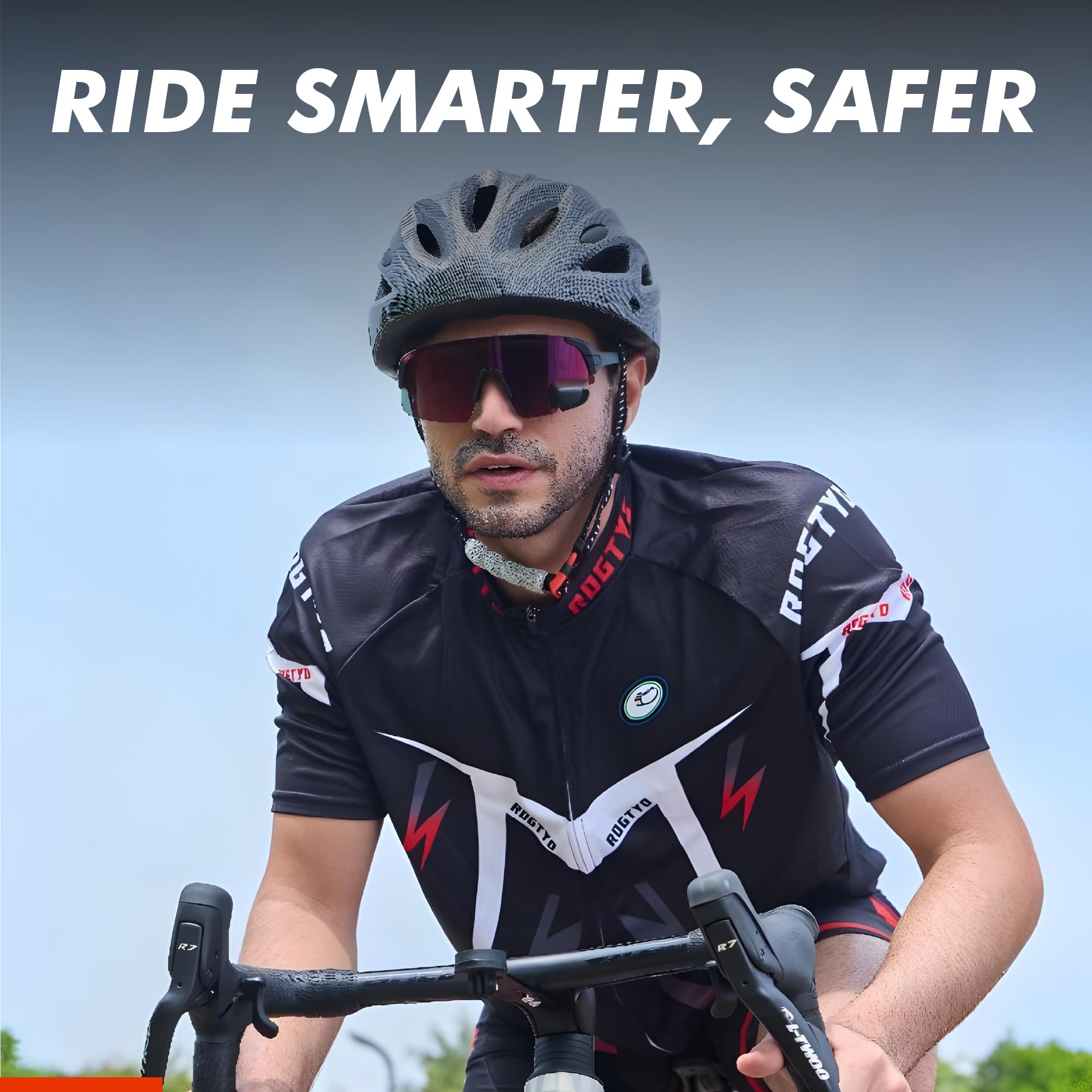 Cycling Sunglasses with Rear-View Mirror for Men & Women - UV400 Protection Sports Glasses for Road & Mountain Biking - Perfect for Commuting, Training, and Outdoor Adventures