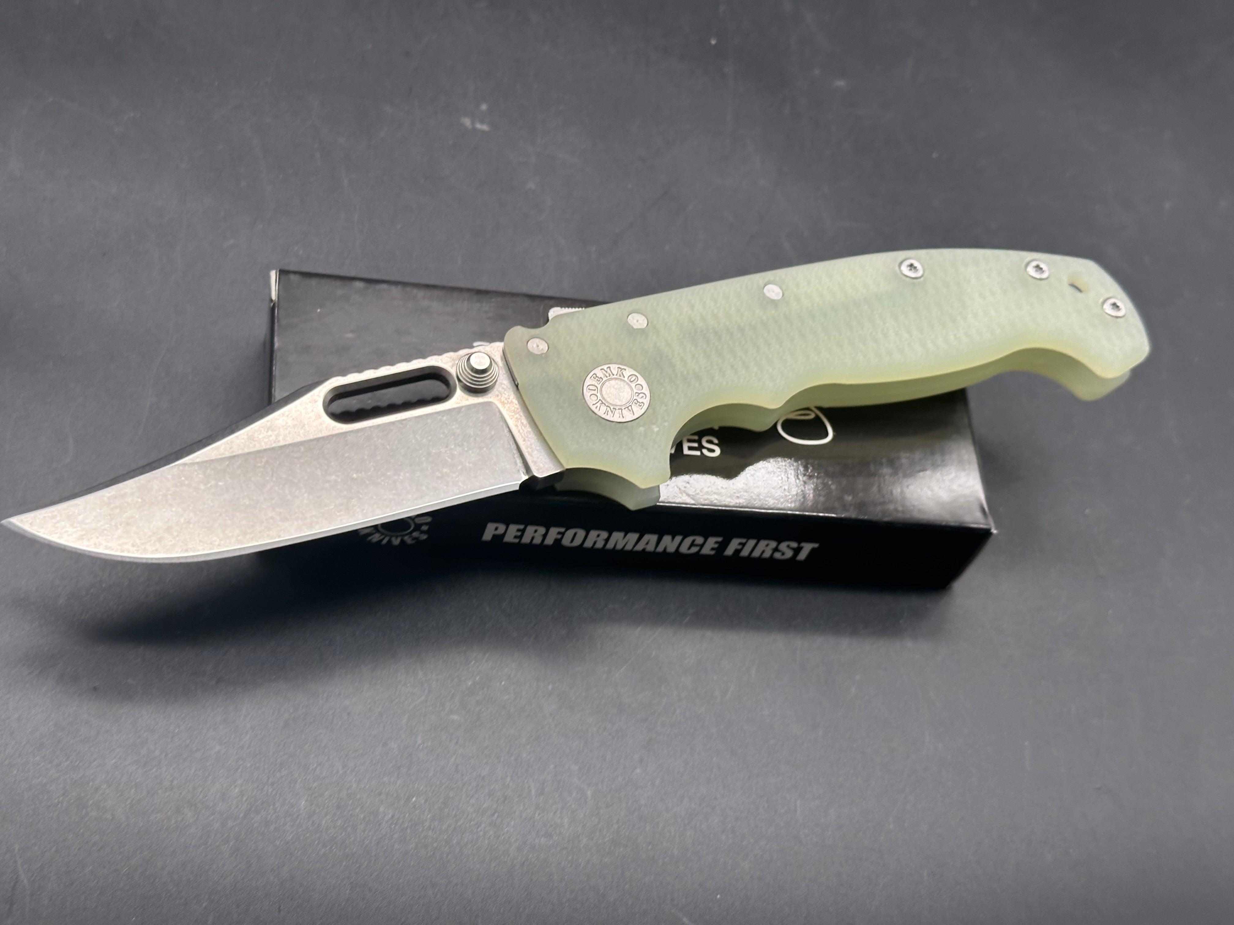 Demko ADMG20NATG10 KJB Folding Knife - Natural G10 Handle, 20CV Steel Blade - EDC, Outdoor, Camping & Survival Gear