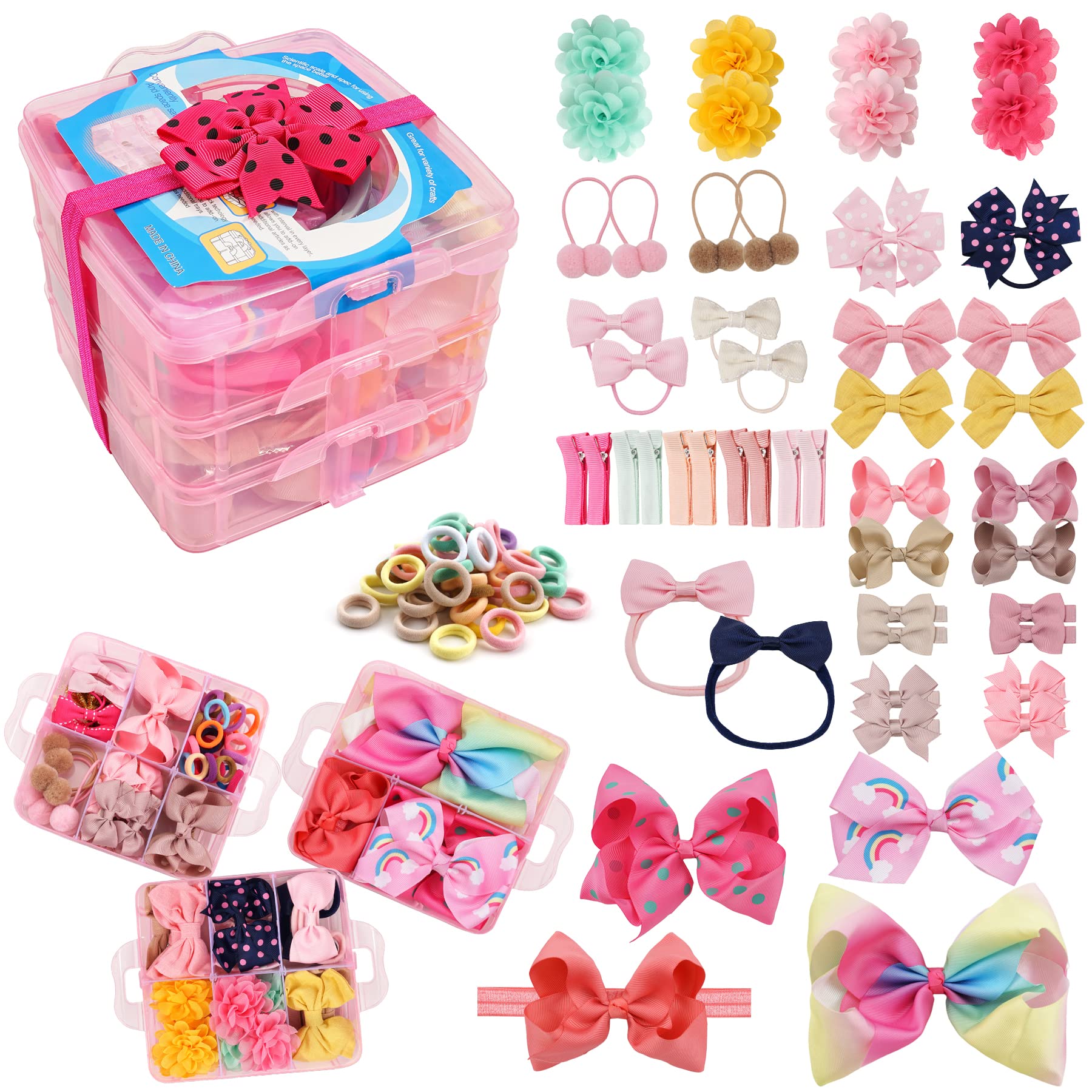 3 Layer Baby Gift Box with Hair Accessories - 4