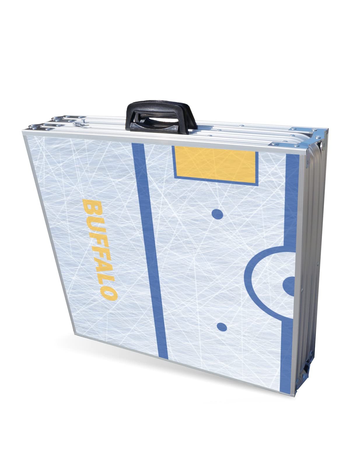 8-Foot Folding Portable Beer Pong Table with LED Lights & Cup Holders - Buffalo Hockey Rink Design for Indoor/Outdoor Parties, Tailgates & Game Nights (Multiple Models Available)