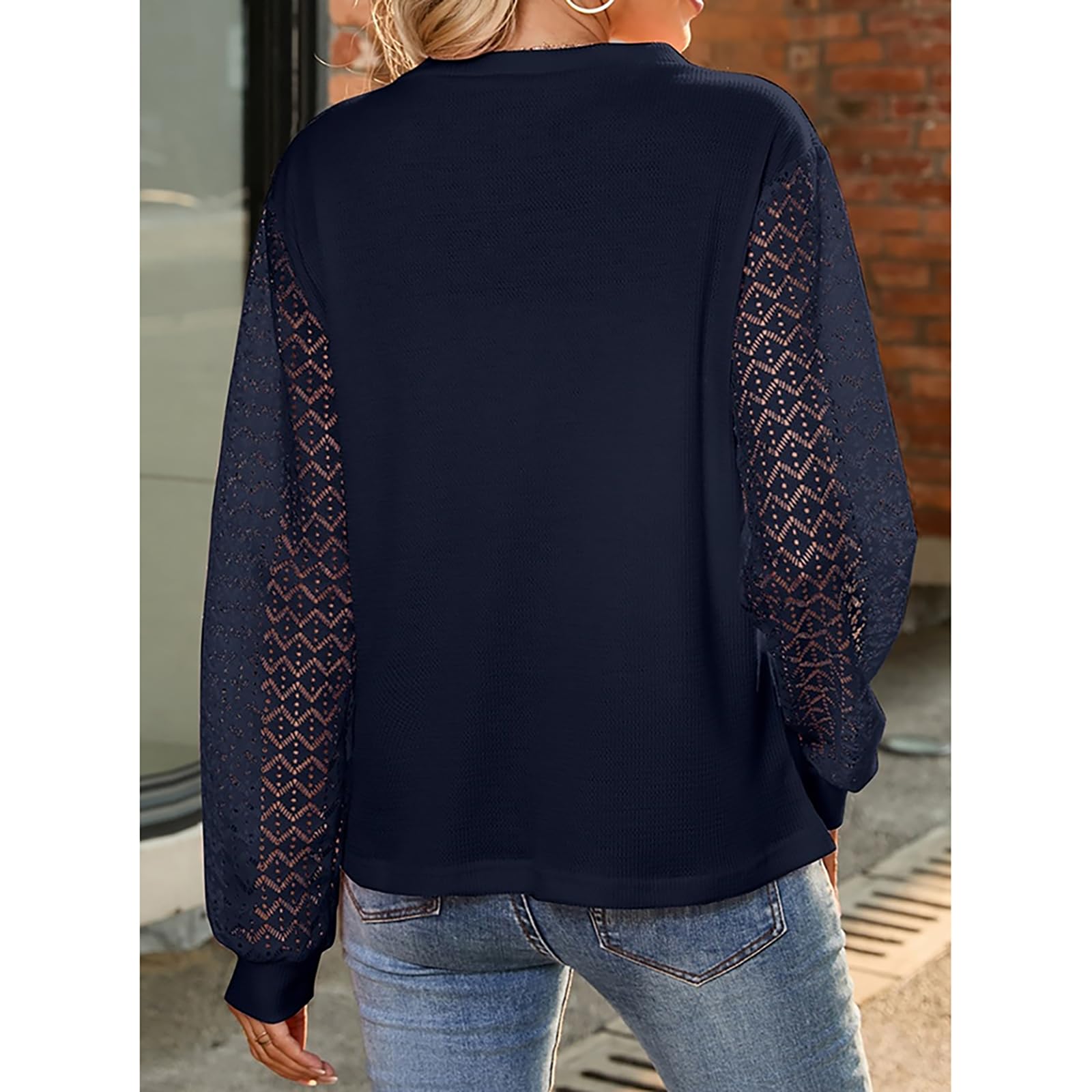 Mayntop Women's Cotton Waffle Knit Sweater - Long Sleeve Loose Fit Pullover Jumper for Spring & Fall | Casual Elegant Top for Work, Dating & Weekend Outfits
