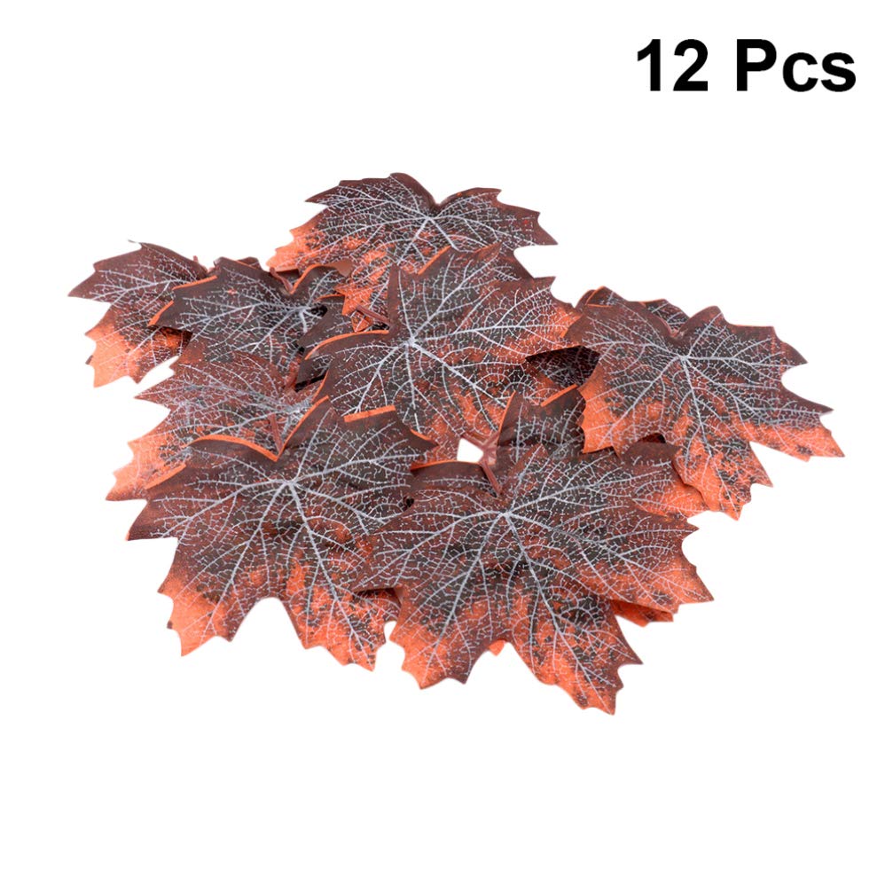 12Pcs Artificial Maple Leaves Terrarium Plants - Realistic Reptile Habitat Decor for Snakes, Lizards, Frogs & Bearded Dragons | Perfect for Terrariums, Vivariums & Reptile Enclosures