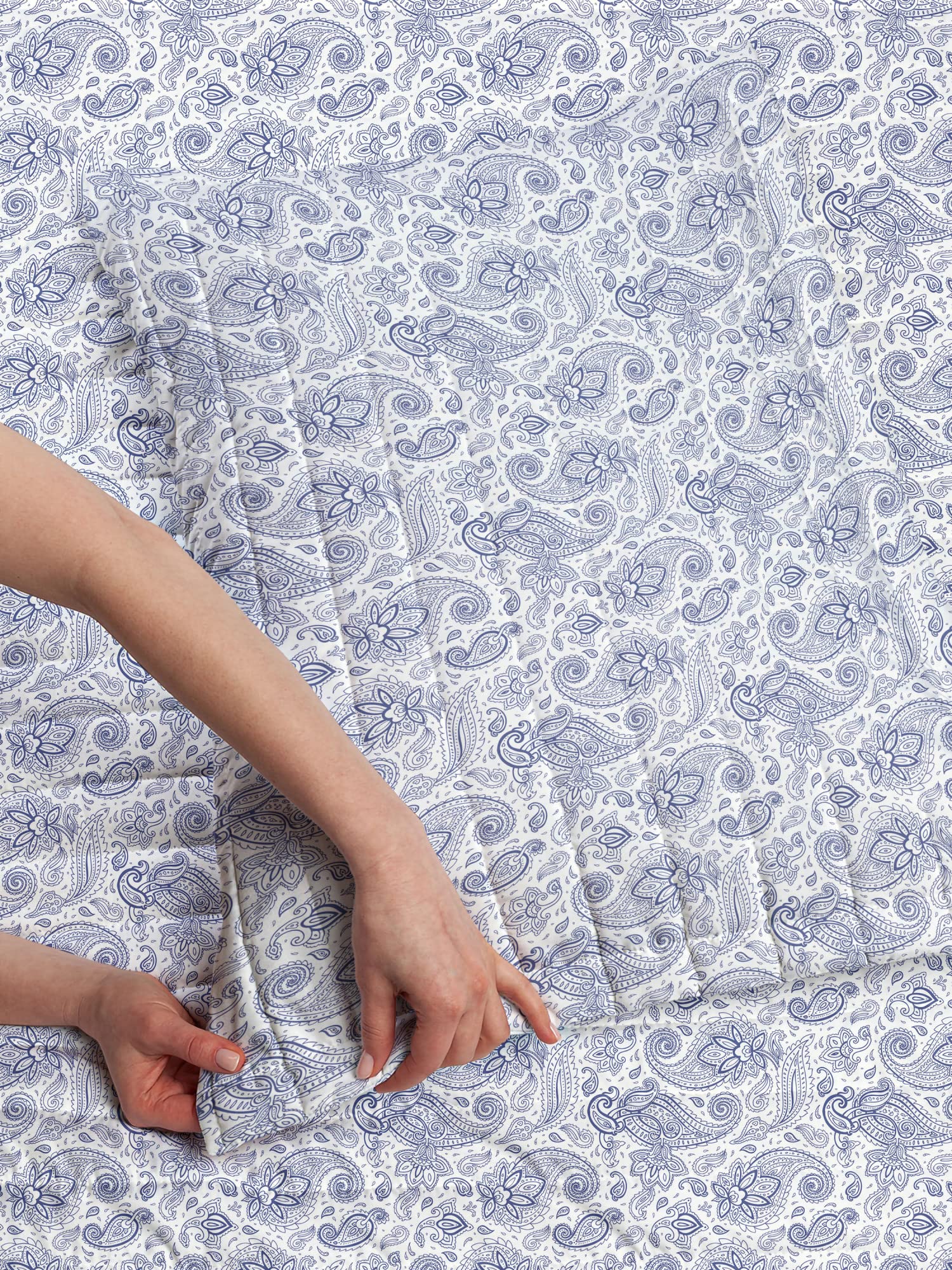 Ambesonne Paisley Microfiber Bedspread Set - Abstract Hand-Drawn Floral Pattern with Leaves & Buds | Soft King Size Bedding Set with Pillow Shams & Comforter in Black & White | Perfect for Modern Bedroom Decor & Guest Room Styling