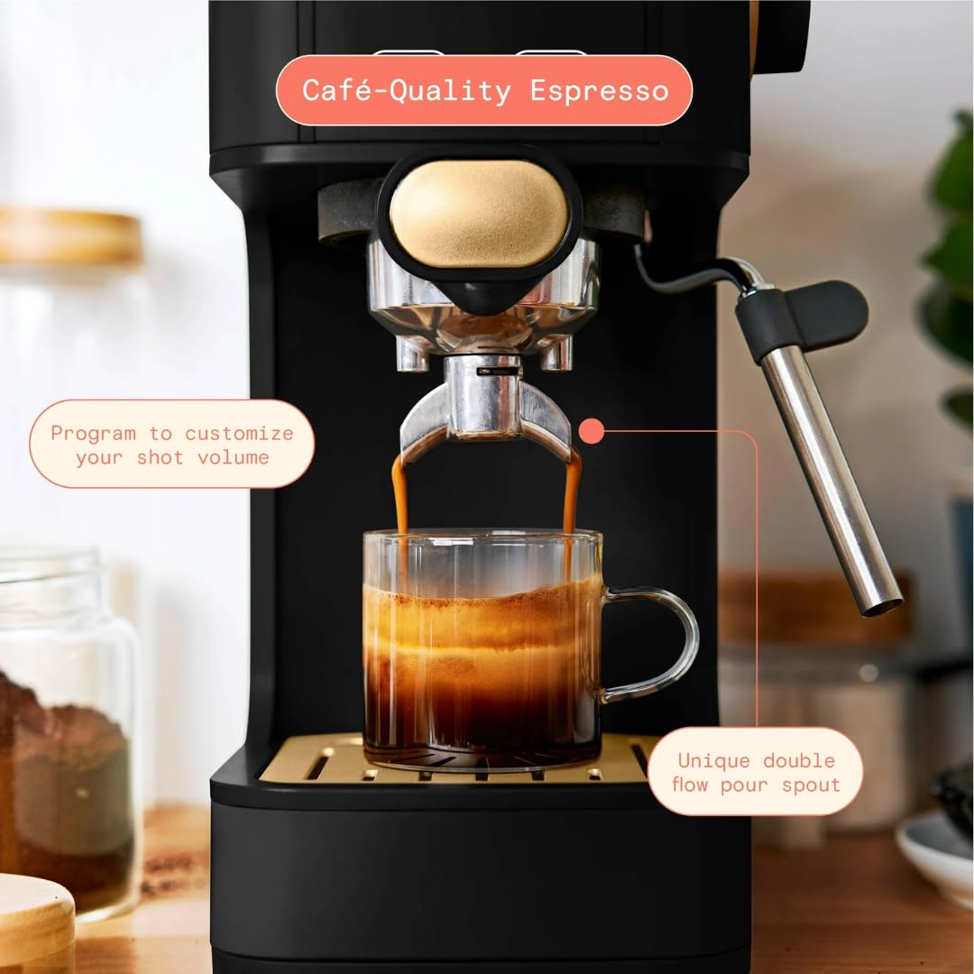 Premium 20-Bar Pressure Espresso Machine - Slim Fast Heating Coffee Maker with Milk Frother, High Performance Black Sesame Design - Perfect for Home Baristas & Coffee Shops