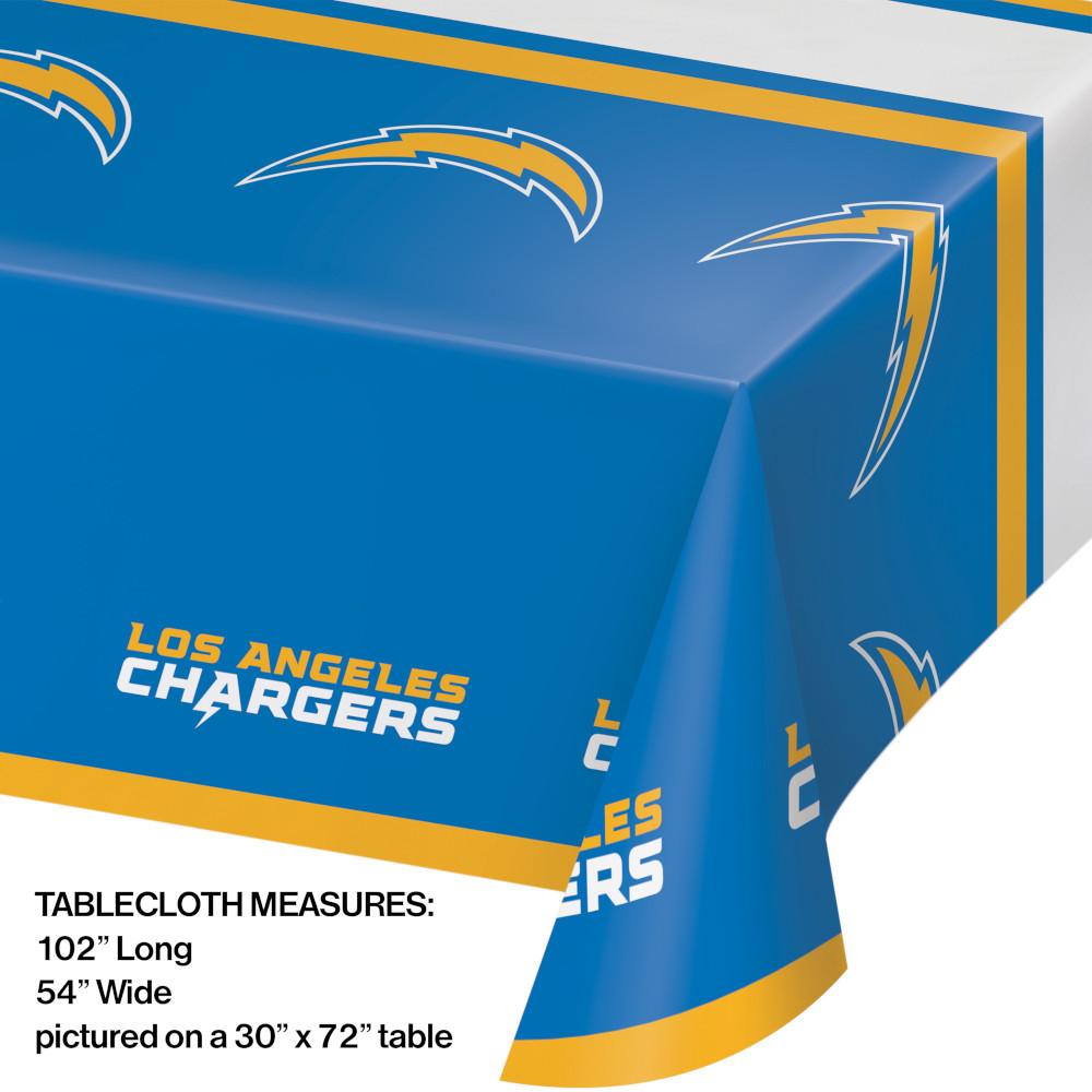 12-Piece Bulk LA Chargers Table Covers - Waterproof NFL Team Party Decorations for Game Day, Tailgating & Sports Themed Events