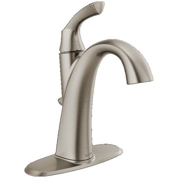 Delta Sandover Spotshield Brushed Nickel 1-Handle Single Hole WaterSense Bathroom Sink Faucet with Drain - Perfect for Modern Bathroom Renovations and Water-Efficient Home Upgrades
