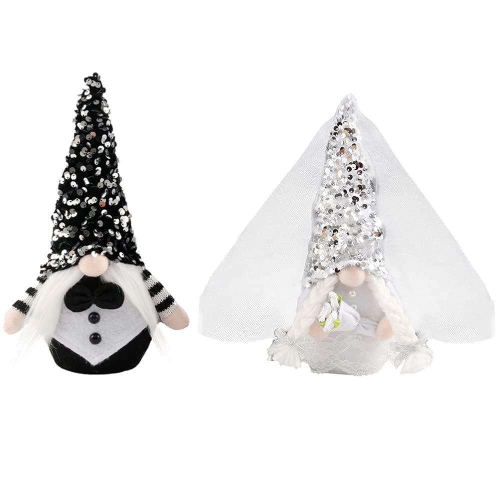 ABOOFAN Fall Wedding Gnomes - Plush Bride & Groom Dolls with Wedding Dresses, Cute Couple Gnome Ornaments for Wedding Party, Office & Home Decor | Perfect for Autumn Weddings, Thanksgiving Centerpieces & Seasonal Home Decoration