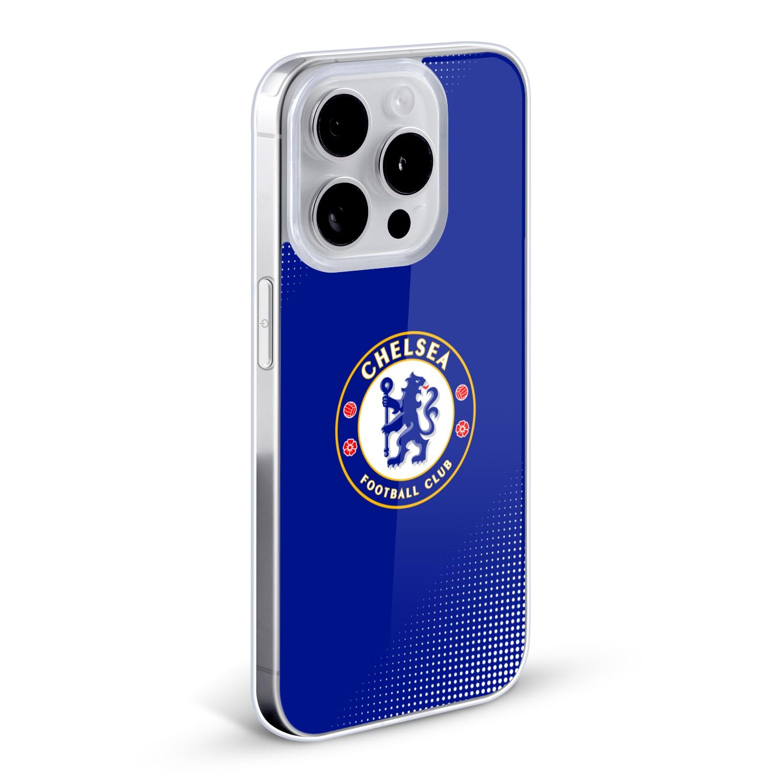 Official Chelsea FC Halftone Crest Soft Gel Case for iPhone 13 Pro Max - Durable Protection & Team Pride - Perfect for Match Days & Everyday Use