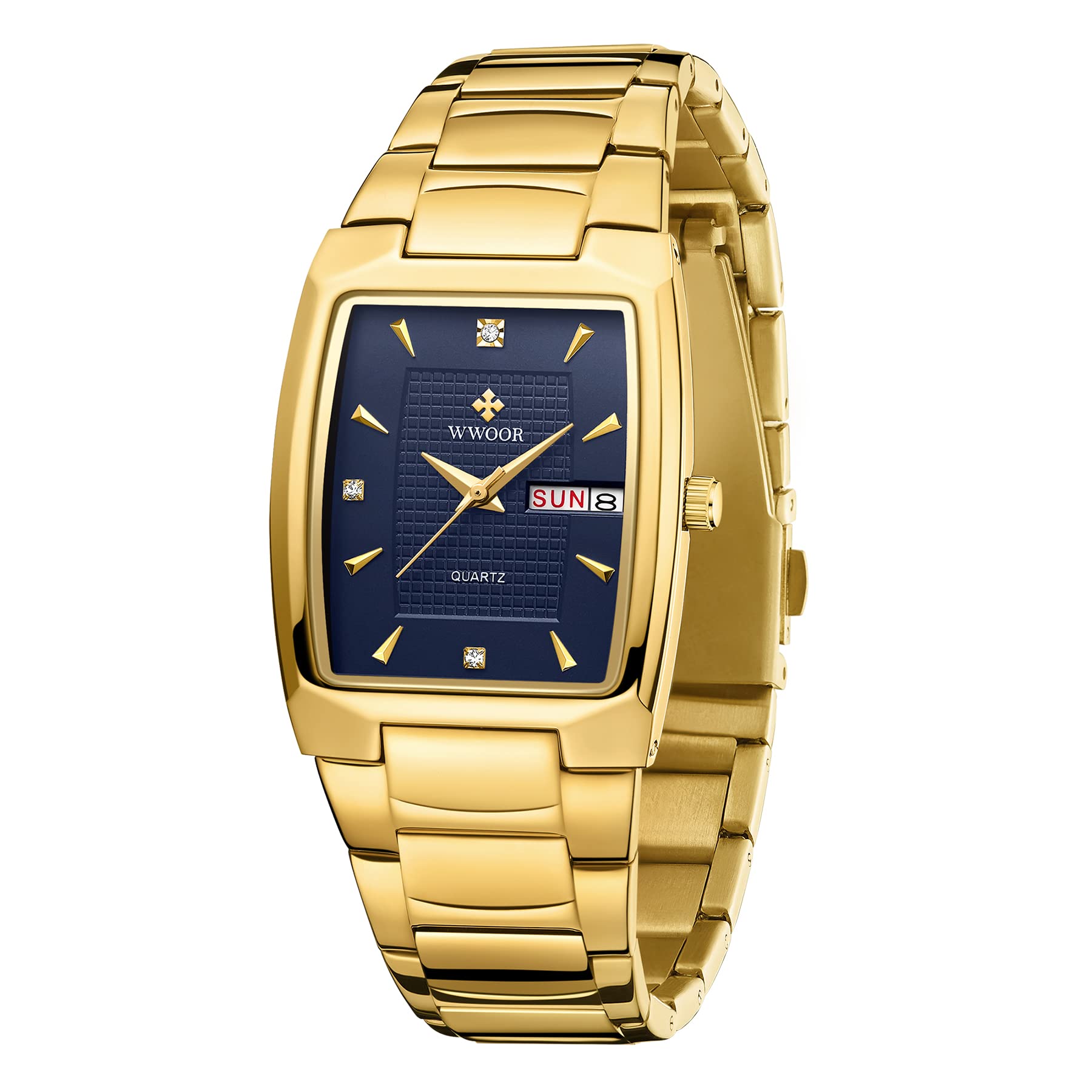 WWOOR Men's Stainless Steel Quartz Wristwatch - 8858 & 8837 Series Fashion Watch for Business, Casual & Formal Wear | Water Resistant & Durable Timepiece for Everyday Use