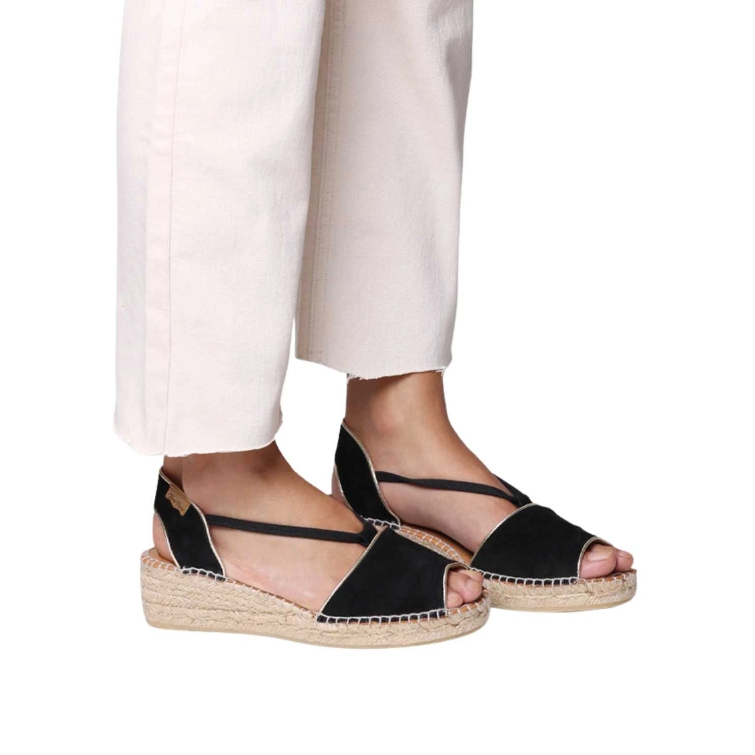 Women's Suede Leather Wedge Espadrille Sandals - Comfortable Summer Casual Shoes for Beach, Vacation & Everyday Wear