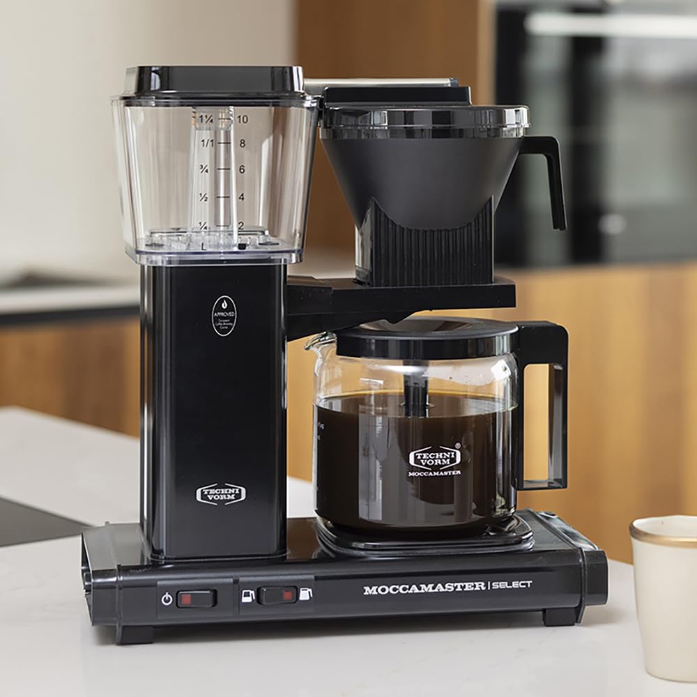Moccamaster KBG Select Coffee Maker - 1.25L Black Drip Filter Coffee Machine for Home & Office Use