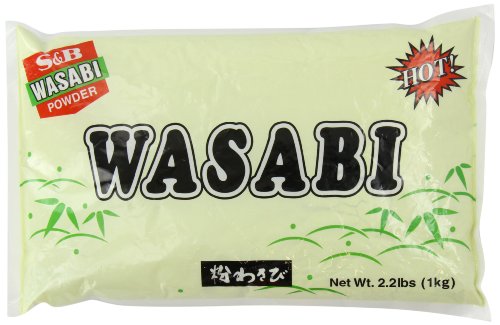 S&B Premium Wasabi Powder - 2.2lb (1kg) Bag - Authentic Japanese Horseradish for Sushi, Sashimi & Asian Cooking