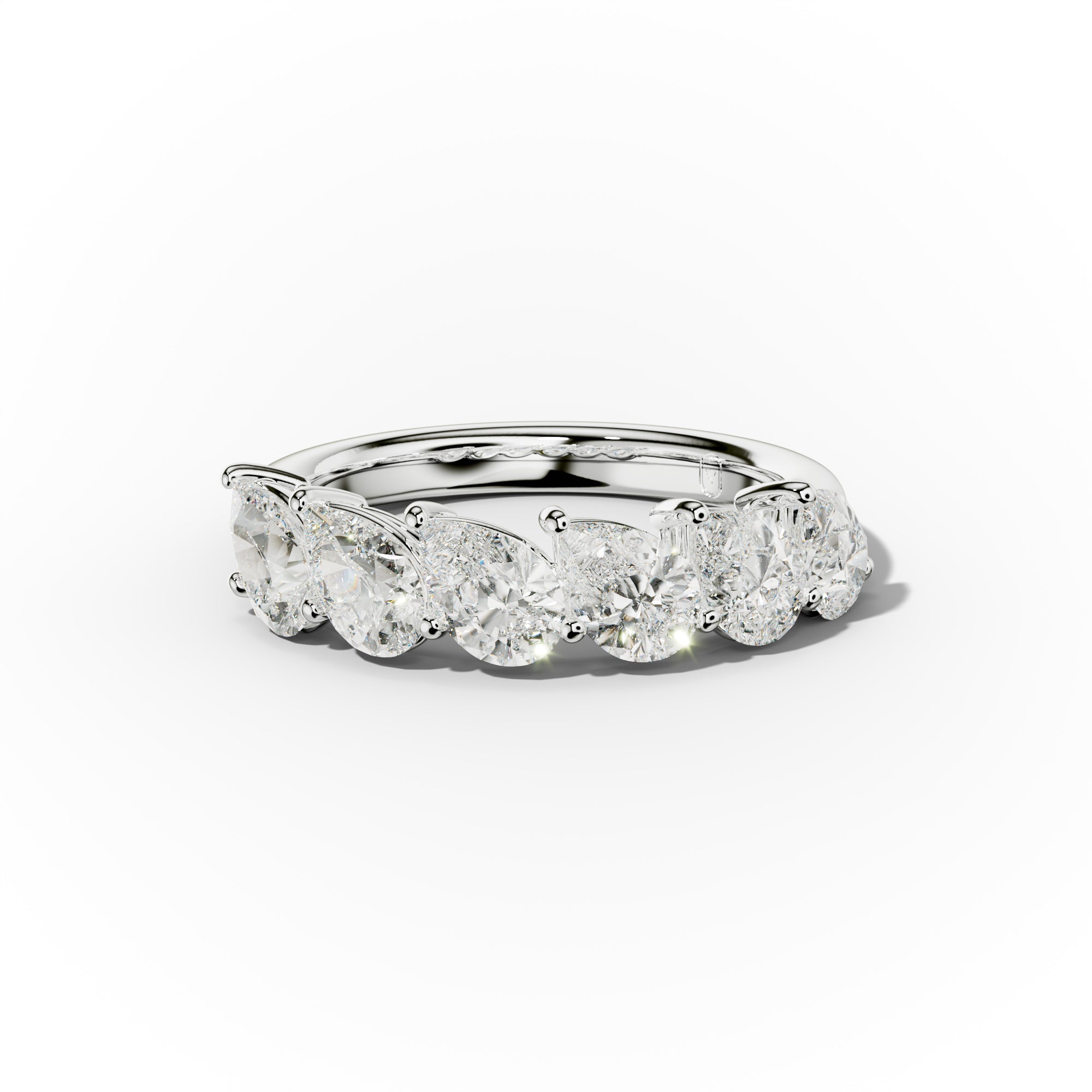 2.0 Carat Slanted Pear Diamond Anniversary Band - Elegant Wedding Ring for Women, Dainty Stackable Engagement Ring, Perfect Gift for Wife, Anniversary, Valentine's Day (Ideal for Special Occasions & Everyday Wear)