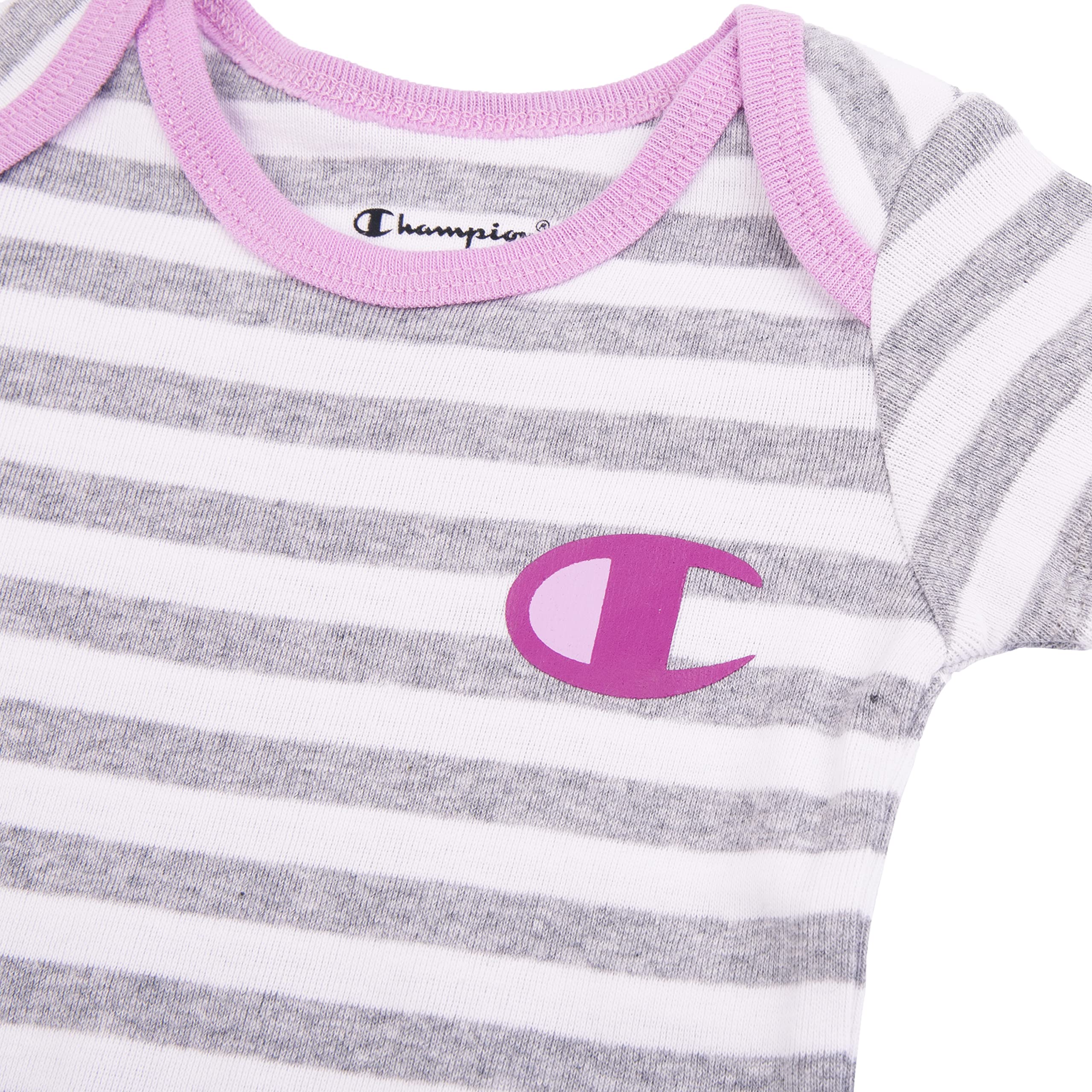 Champion 5-Pack Short Sleeve Baby Bodysuits - Gender Neutral Infant Clothes for 0-6 Months - Soft Cotton Onesies in Multiple Colors - Perfect for Everyday Wear, Playtime & Photo Shoots