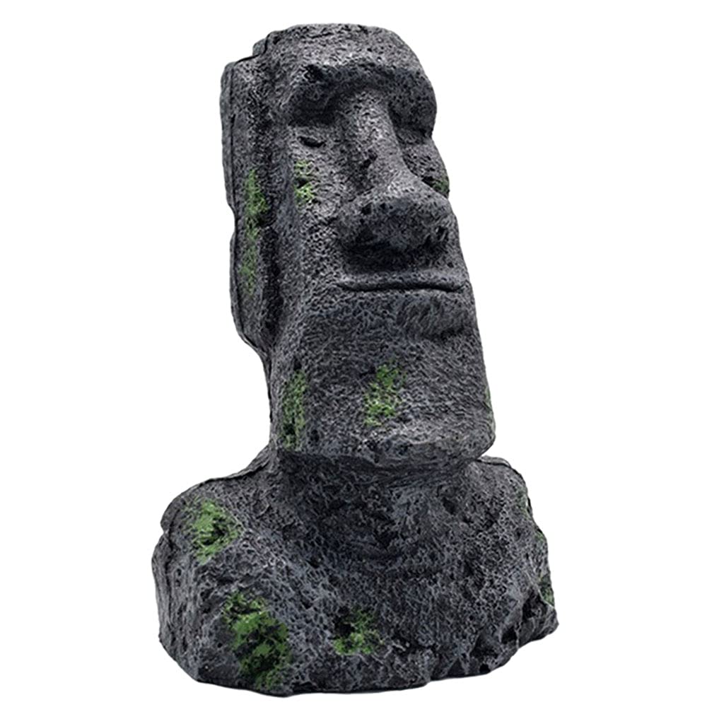 Easter Island Statue Resin Fish Tank Decor - Mini Moai Sculpture for Aquarium, Home & Office Desk Ornament | Perfect for Fish Tanks, Terrariums, Zen Gardens & Tropical Themed Decor