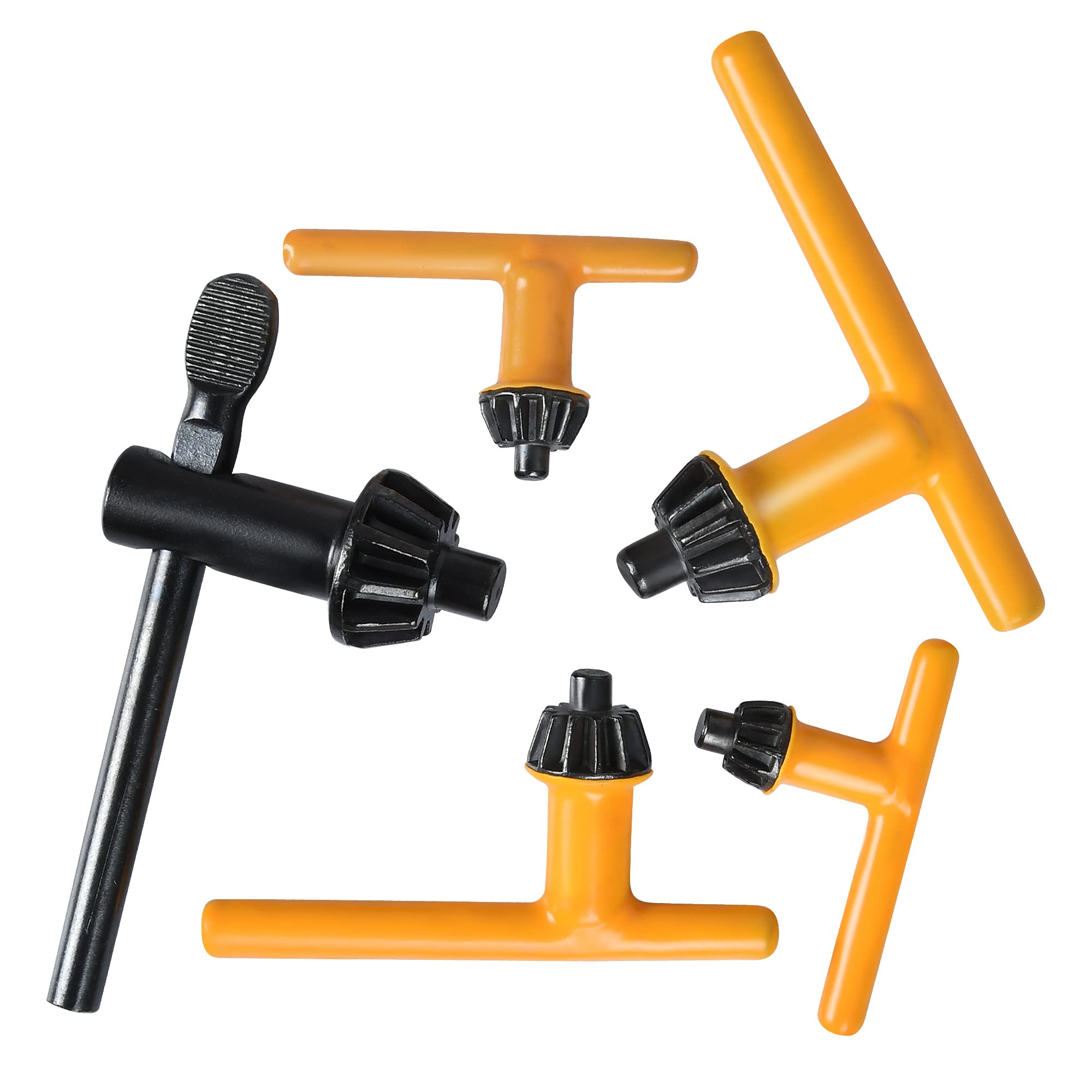 5 PCS Drill Chuck Key Wrench Set - Heavy Duty Thumb Handle Chuck Key for Electric Drill Clamping Tool - Perfect for DIY Projects, Woodworking, and Metalworking