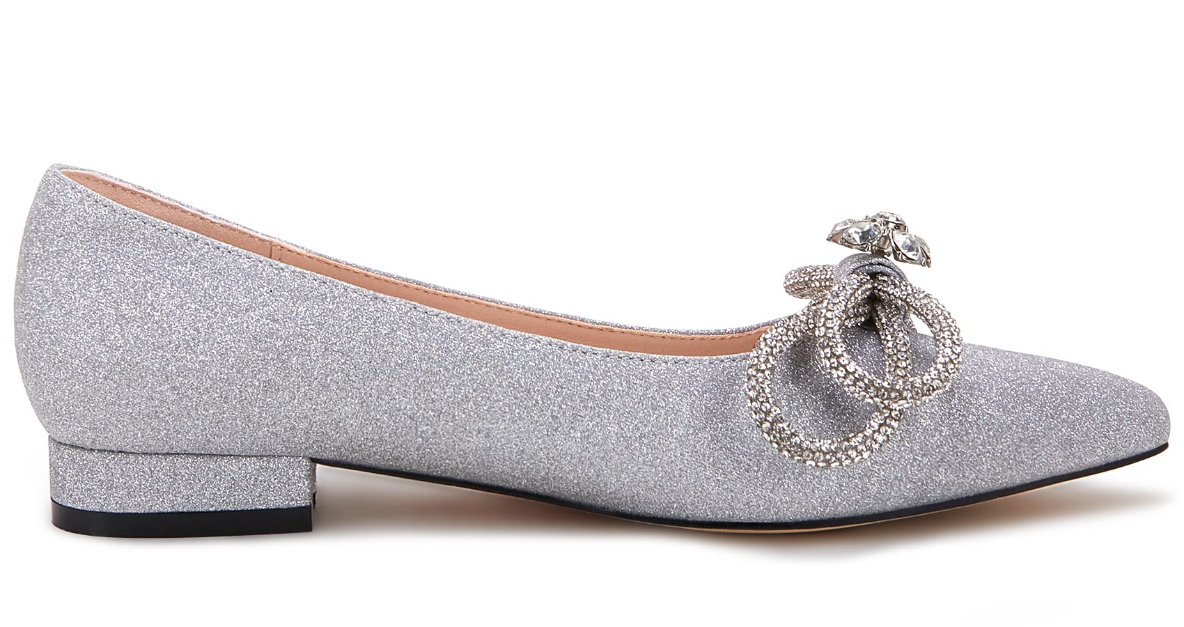 VETASTE Women's Ballet Flats - Double Bow Pointed Toe Slip-On Ballerina Shoes for Work, Office & Casual Wear | Comfortable & Stylish Women's Flats for Everyday Use