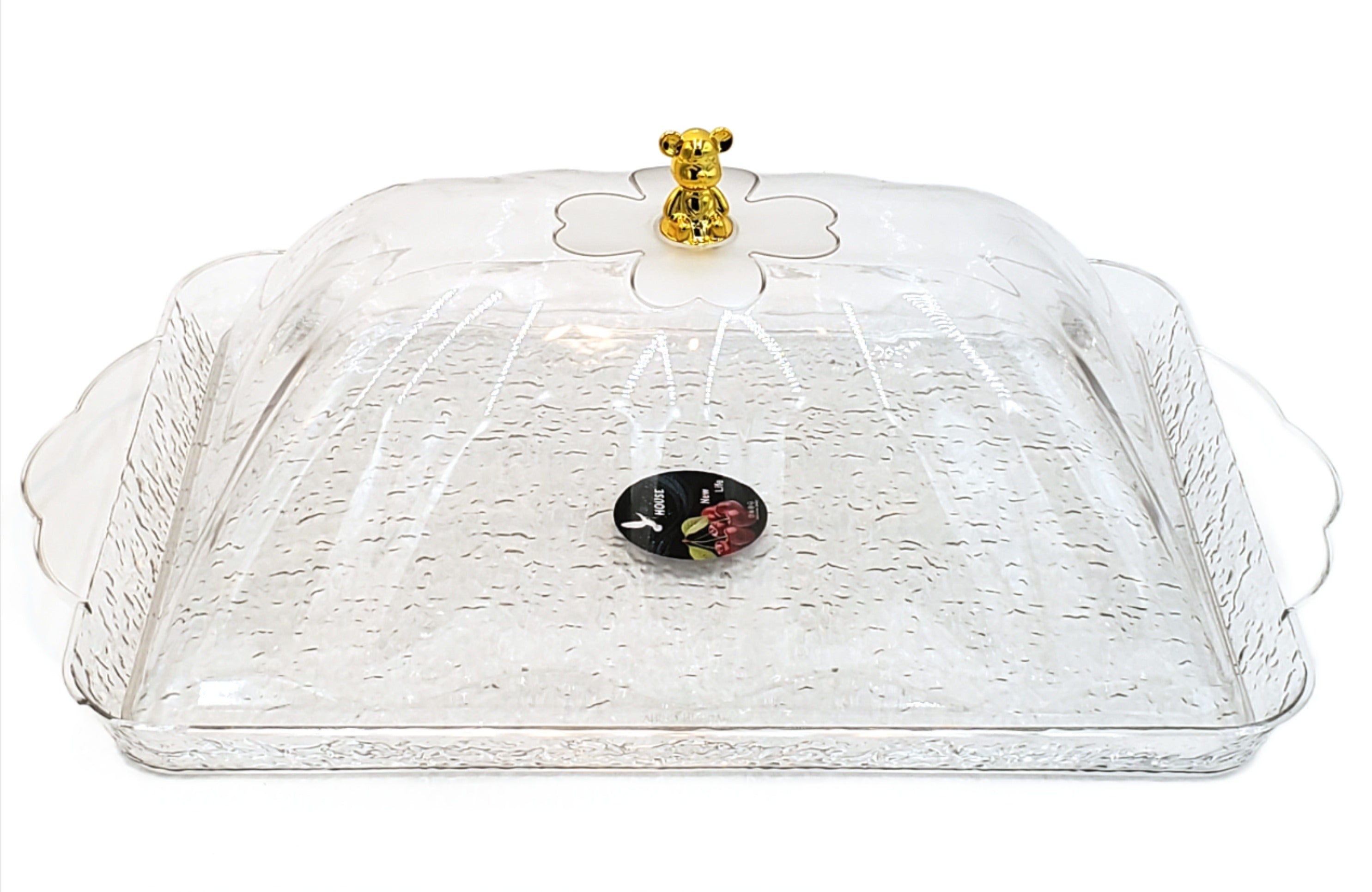 19.75x13 Inch Clear Acrylic Serving Tray with Dome Lid - Rectangle Food Display Dish for Parties, Catering & Buffets