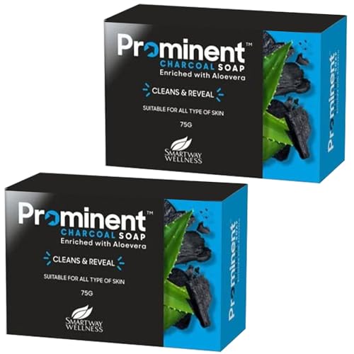 Natural Charcoal Soap for Deep Cleansing & Detoxifying Skin - Pack of 2 Bars | Acne Treatment & Blackhead Removal | Perfect for Oily & Problem Skin Care Routine