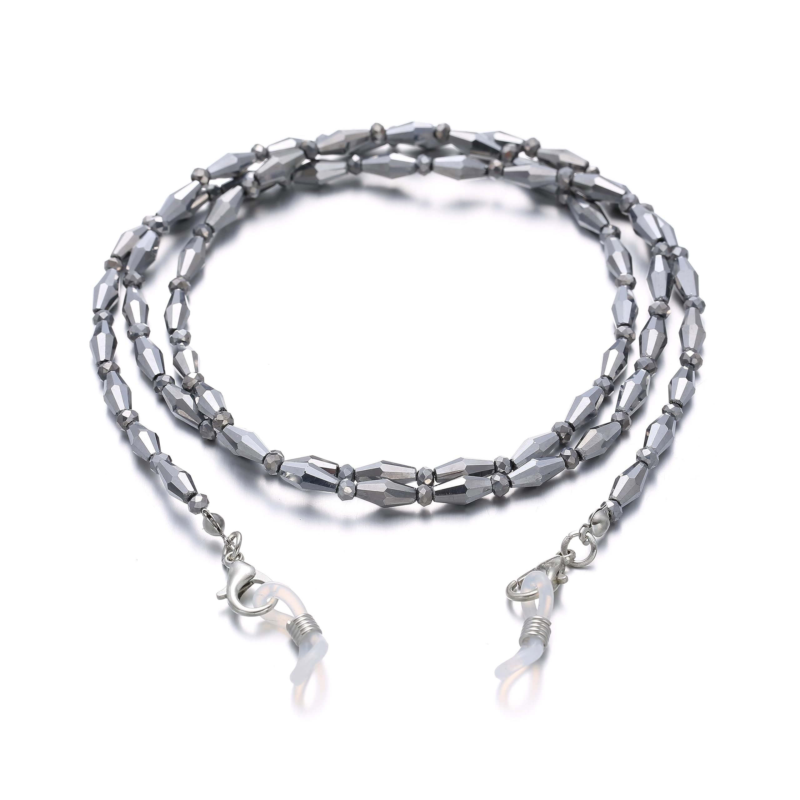 Crystal Beaded Eyeglass Chain for Women - Stylish Glasses Holder Necklace with Adjustable Length, Perfect for Reading, Driving & Fashion Accessories