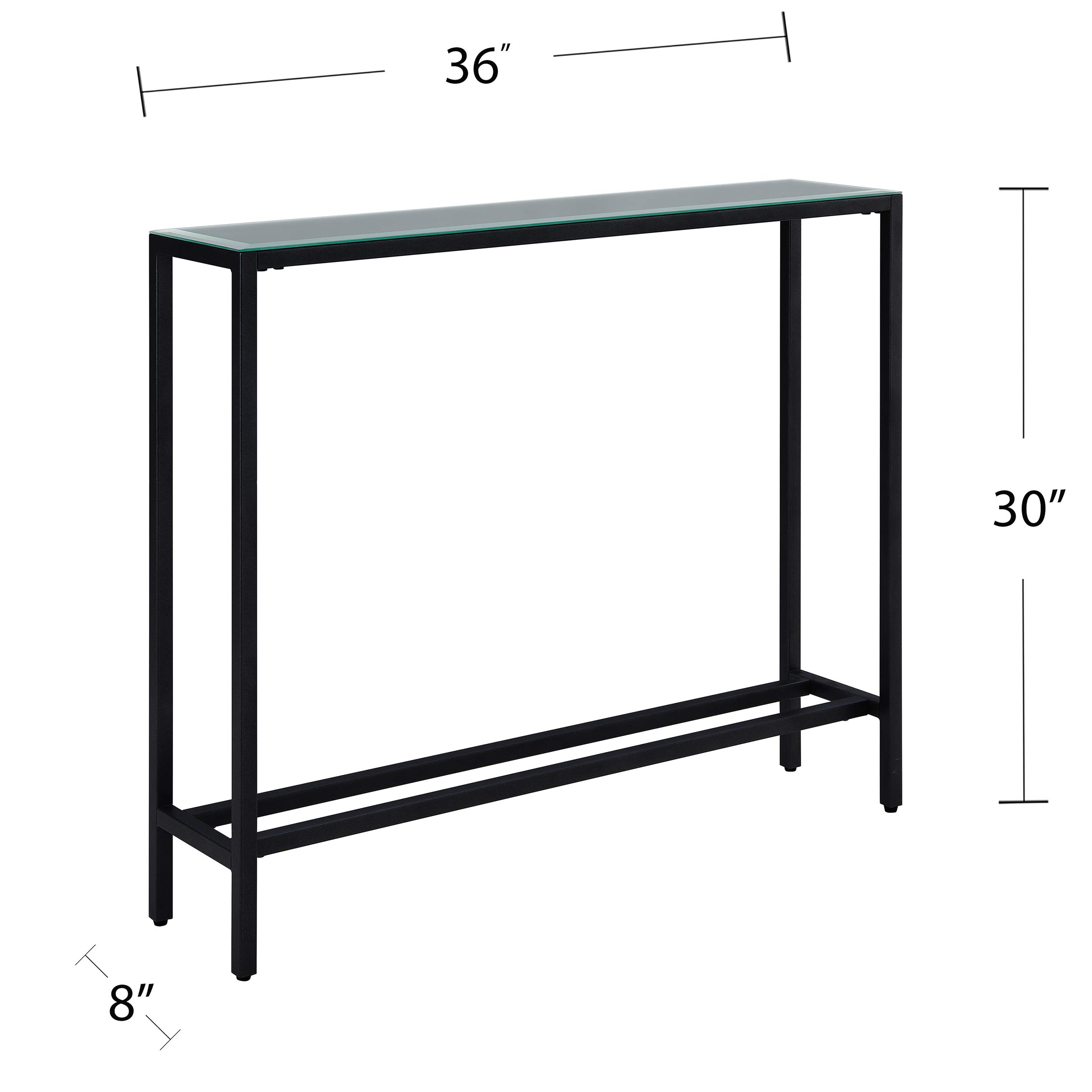 SEI FURNITURE Darrin Narrow Console Table - Slim Entryway Sofa Table with Storage Shelf, Black - Perfect for Hallway, Living Room & Small Space Decor