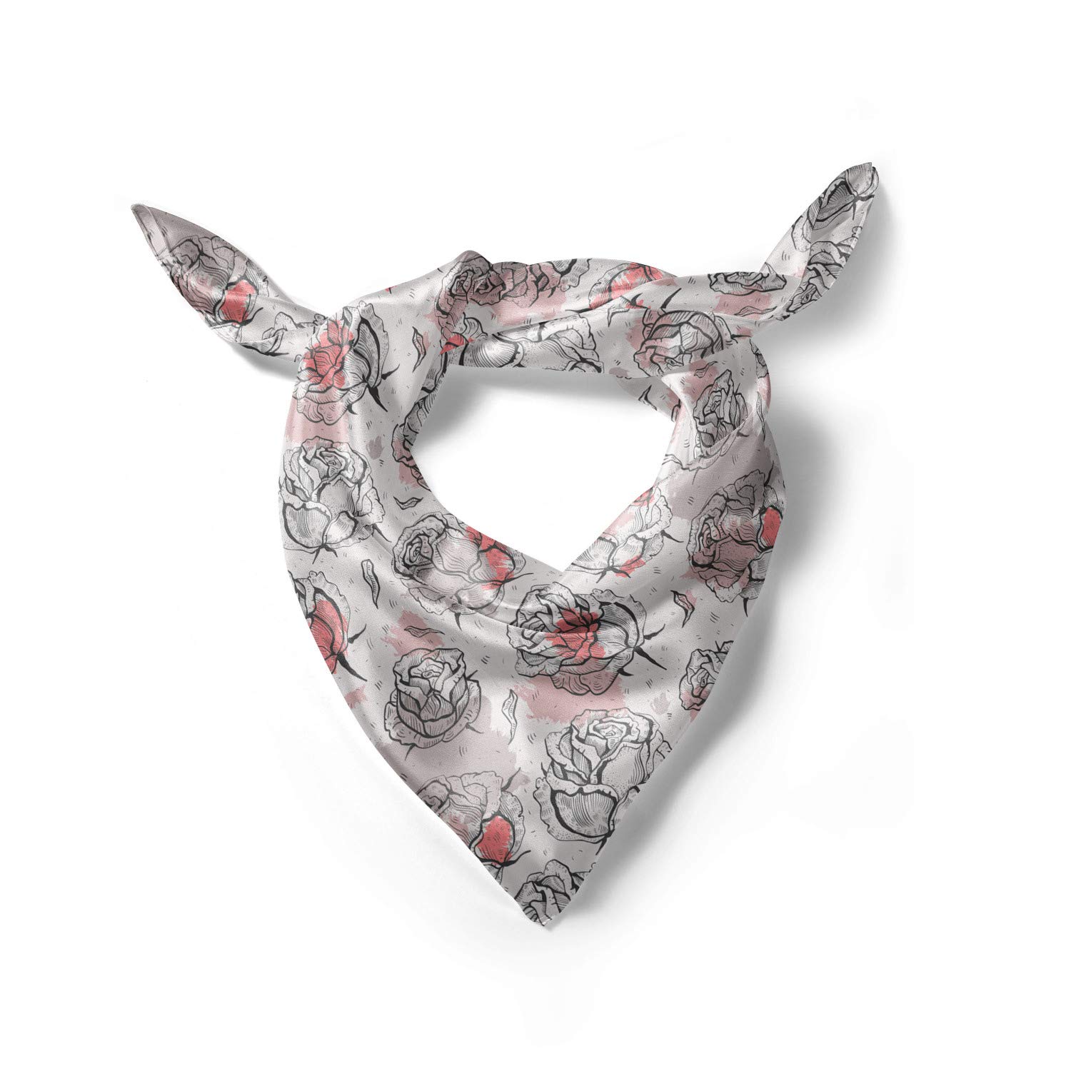 Ambesonne Floral Rose Headscarf - Soft Pastel Paint Blossom Hijab Scarf for Women, Muslim Fashion Accessory, Perfect for Daily Wear, Prayer, and Special Occasions