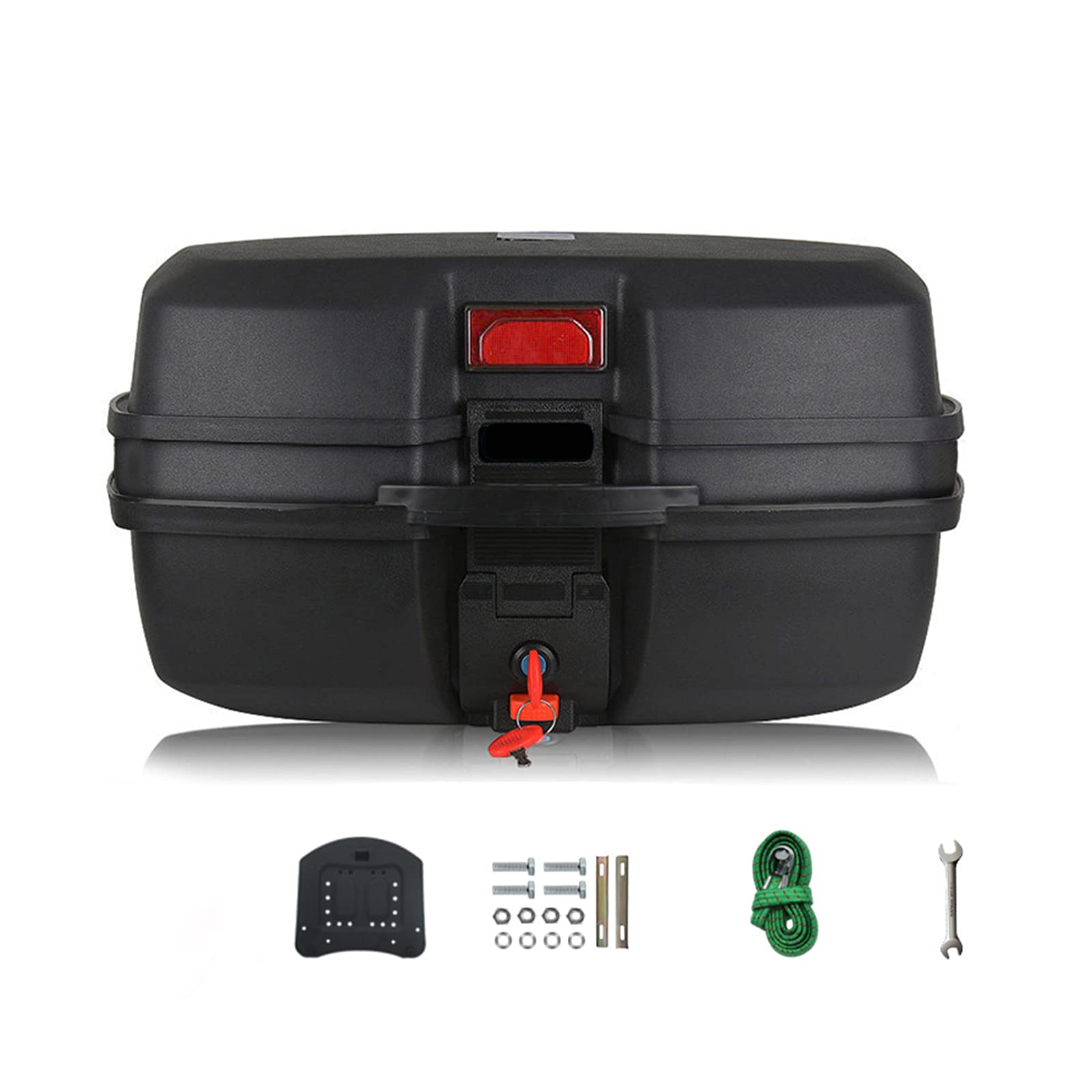 Universal Motorcycle Scooter Trunk - Durable Luggage Storage Box with Helmet Compartment & Accessories - Black - Perfect for Touring, Commuting & Outdoor Adventures