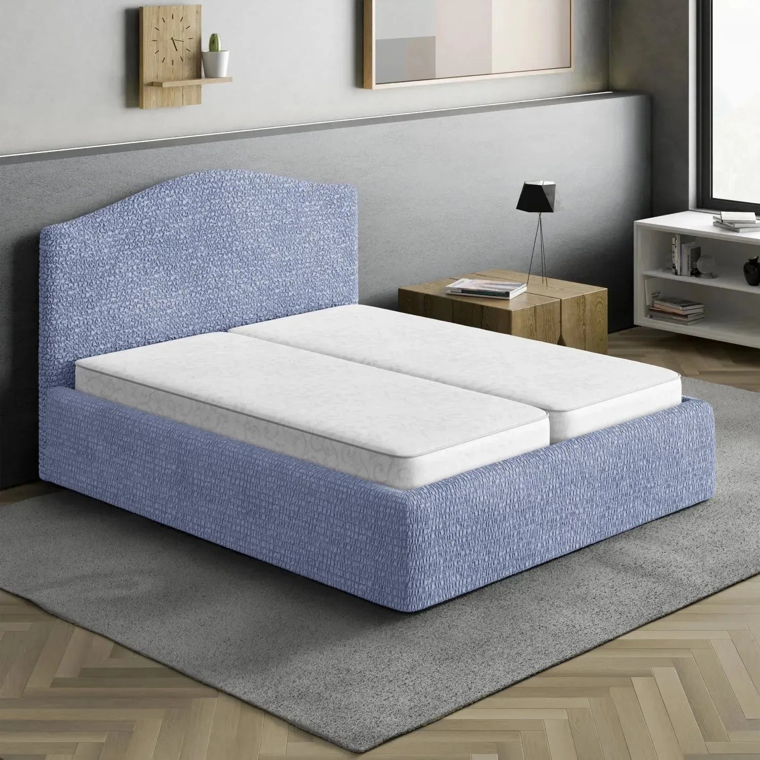 Full/Queen Size Bed Headboard & Frame Slipcover - Microfiber Collection | Elegant Bedroom Upgrade for Home Decor