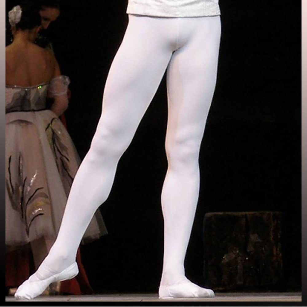 Whitewed Men's Ballet Dance Tights with Feet - Stretchable & Comfortable Dancewear for Ballet, Jazz, and Contemporary Performances