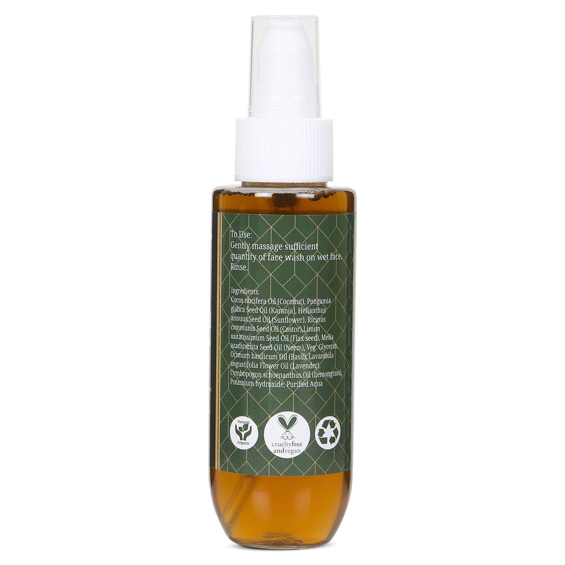 Organic Neem Basil Face Wash for Acne-Prone Skin - Anti-Acne & Anti-Pimple Treatment | 100ml | Gentle Cleanser for Oily & Sensitive Skin | Perfect for Daily Skincare Routine & Breakout Prevention
