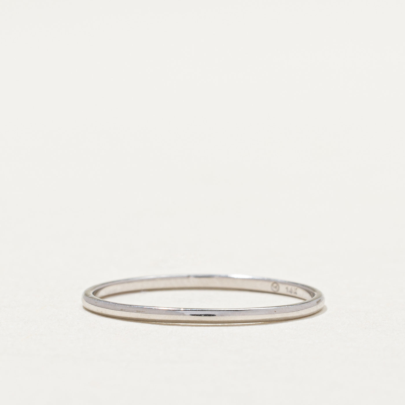 14K White Gold Plain Wedding Band Ring - 1.08mm Thin Comfort Fit - Size 6 - Perfect for Engagement, Anniversary & Everyday Wear