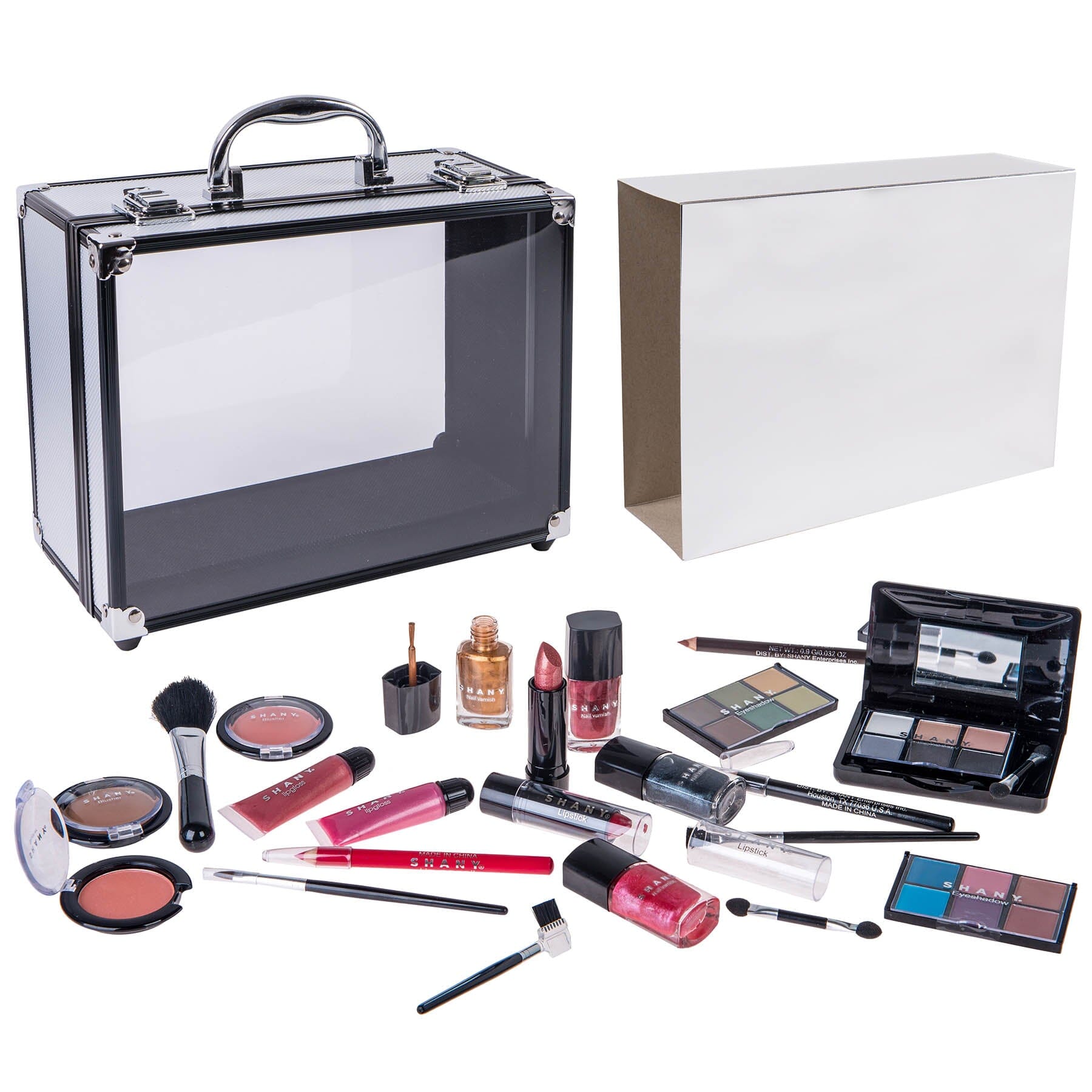 Premium Silver Carry All Trunk Makeup Set - Perfect for Travel, Professional Makeup Artists & Home Vanity Organization