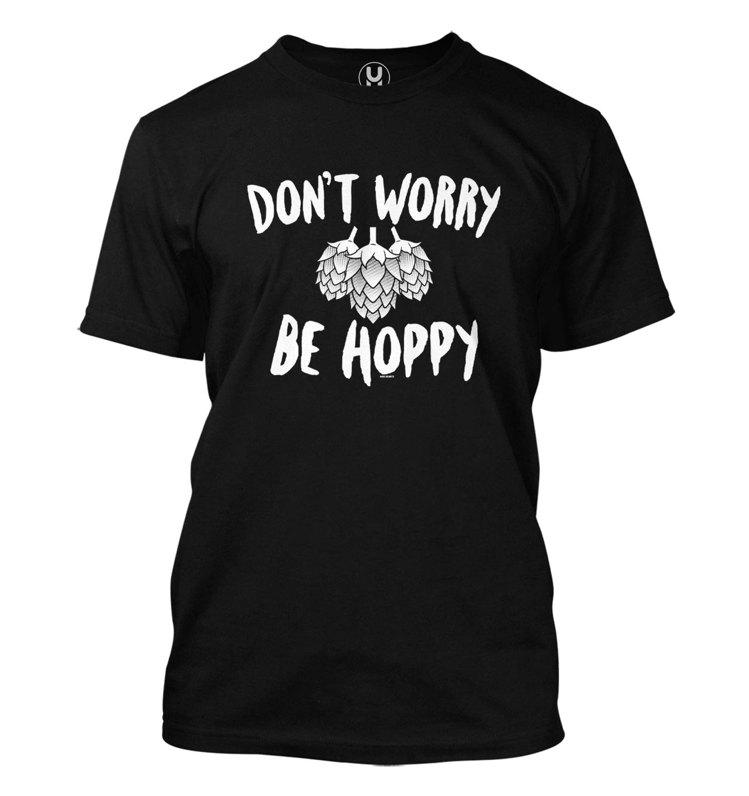 Haase Unlimited Don't Worry Be Hoppy Beer Brewing T-Shirt for Men - Funny Beer Lover Gift, Home Brewing Enthusiast Apparel, Casual Wear for Pub & Bar Outings