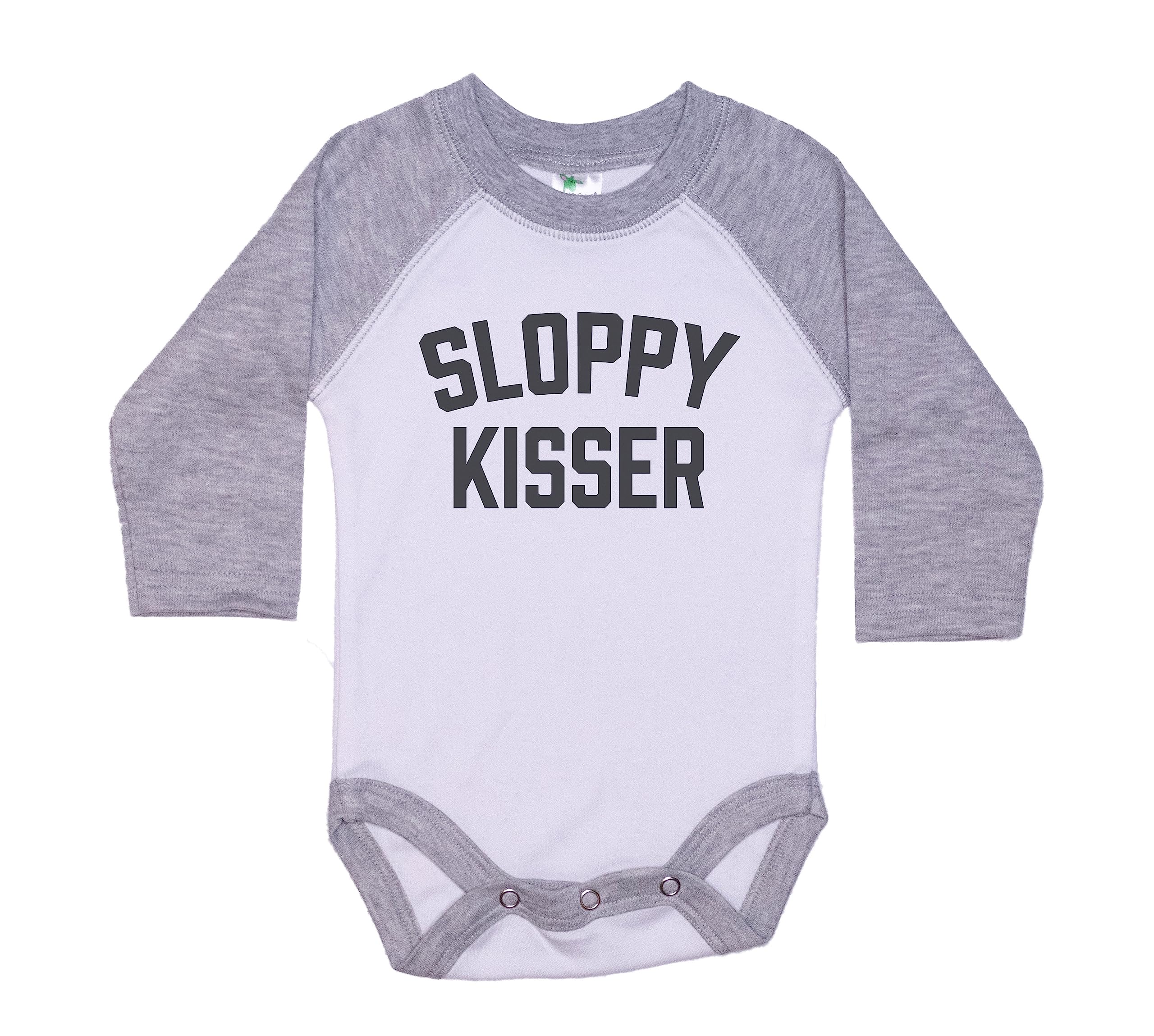 Funny Baby Onesie - Ebenezer Fire 'Sloppy Kisser' Unisex Infant Romper | Cute Baby Kissing Outfit for Photo Shoots & Family Gatherings