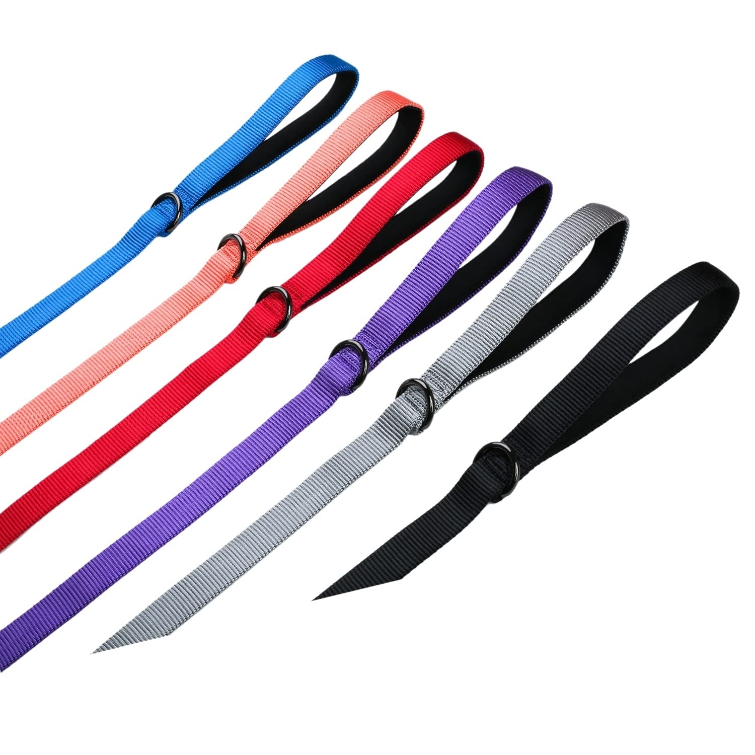Premium 4ft Nylon Dog Leash with Comfort Padded Handle - Durable Pet Lead for Small & Medium Dogs - Perfect for Walking, Training, Hiking, Jogging & Outdoor Adventures (Living Coral, 4ft Length × 5/8in Width) - Ideal for Daily Walks, Park Visits & Travel with Your Pet