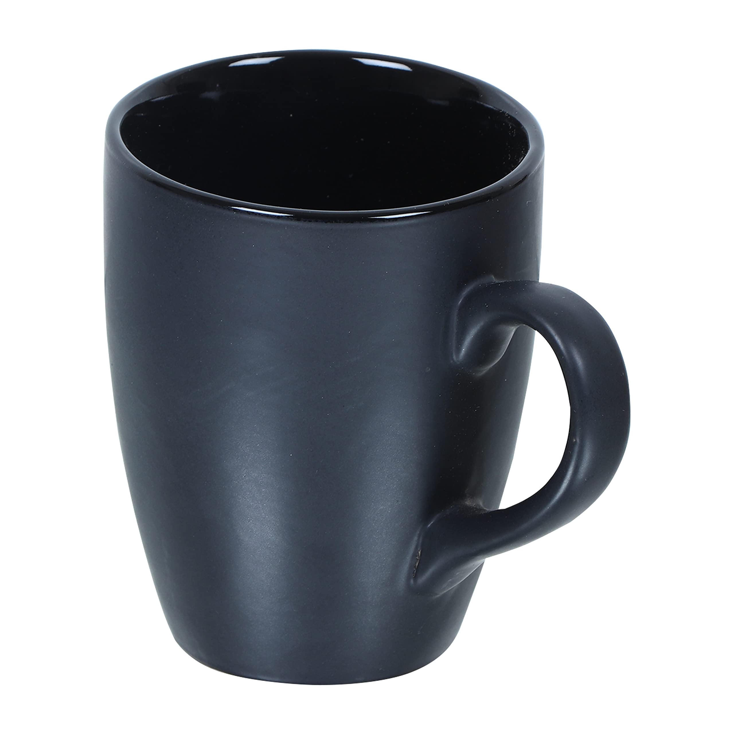 Elegant Black Matte Ceramic Coffee Mug with Handle - 300ml Set of 2 | Microwave & Dishwasher Safe | Perfect for Tea, Coffee, Milk, Latte & Cappuccino | Ideal for Home, Office & Gifts