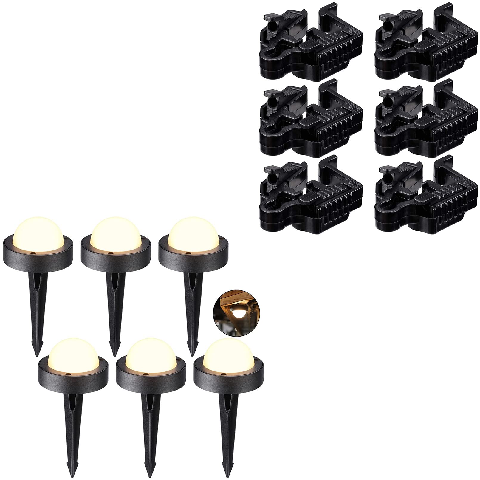 LEONLITE 6-Pack Low Voltage LED Landscape Pathway Lights - UL Listed Outdoor Lighting with Wire Connectors | Perfect for Garden Walkways, Driveways & Yard Illumination