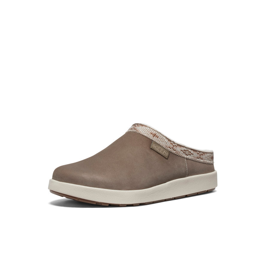 Women's Elle Suede Mule Slip-On Shoes - Brindle/Birch Color | Comfortable & Stylish Loafers for Casual Wear, Office & Everyday Outfits
