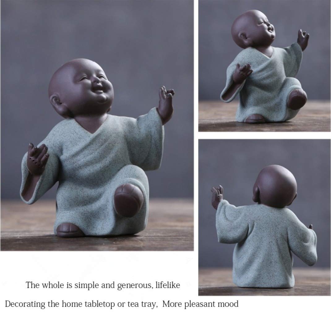 Handmade Purple Sand Ceramic Tea Pet - Zen Monk Statue & Mini Buddha Sculpture for Home Decor, Meditation Gifts, Office Desk Ornament | Perfect for Tea Ceremonies, Zen Gardens & Spiritual Spaces
